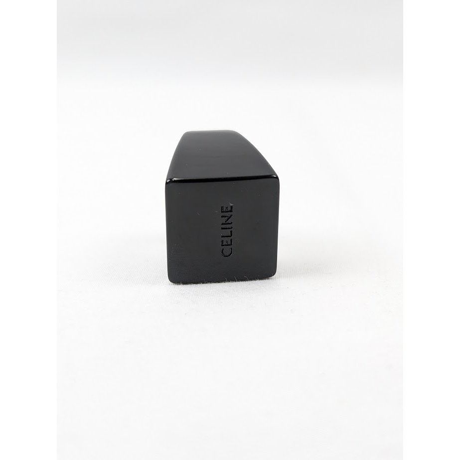 Celine o1rshd1 Size: 58 / Square Ring in Pexiglass in Black Size ONE SIZE - 8 Thumbnail