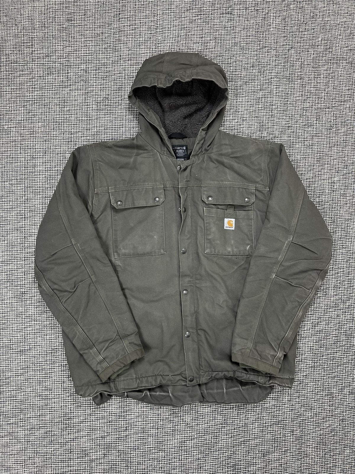 Carhartt × Vintage Carhartt OJ3826-M khaki green faded Sherpa