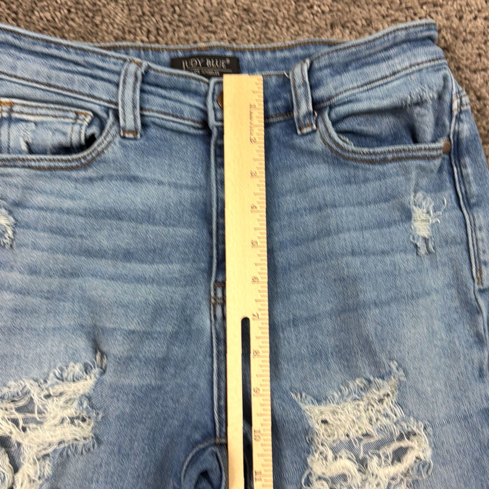 Denime Judy Blue Jeans Womens 5 26x28 Blue Distressed Stretch Light Wash Denim Womens Size 27" / US 4 / IT 40 - 4 Thumbnail