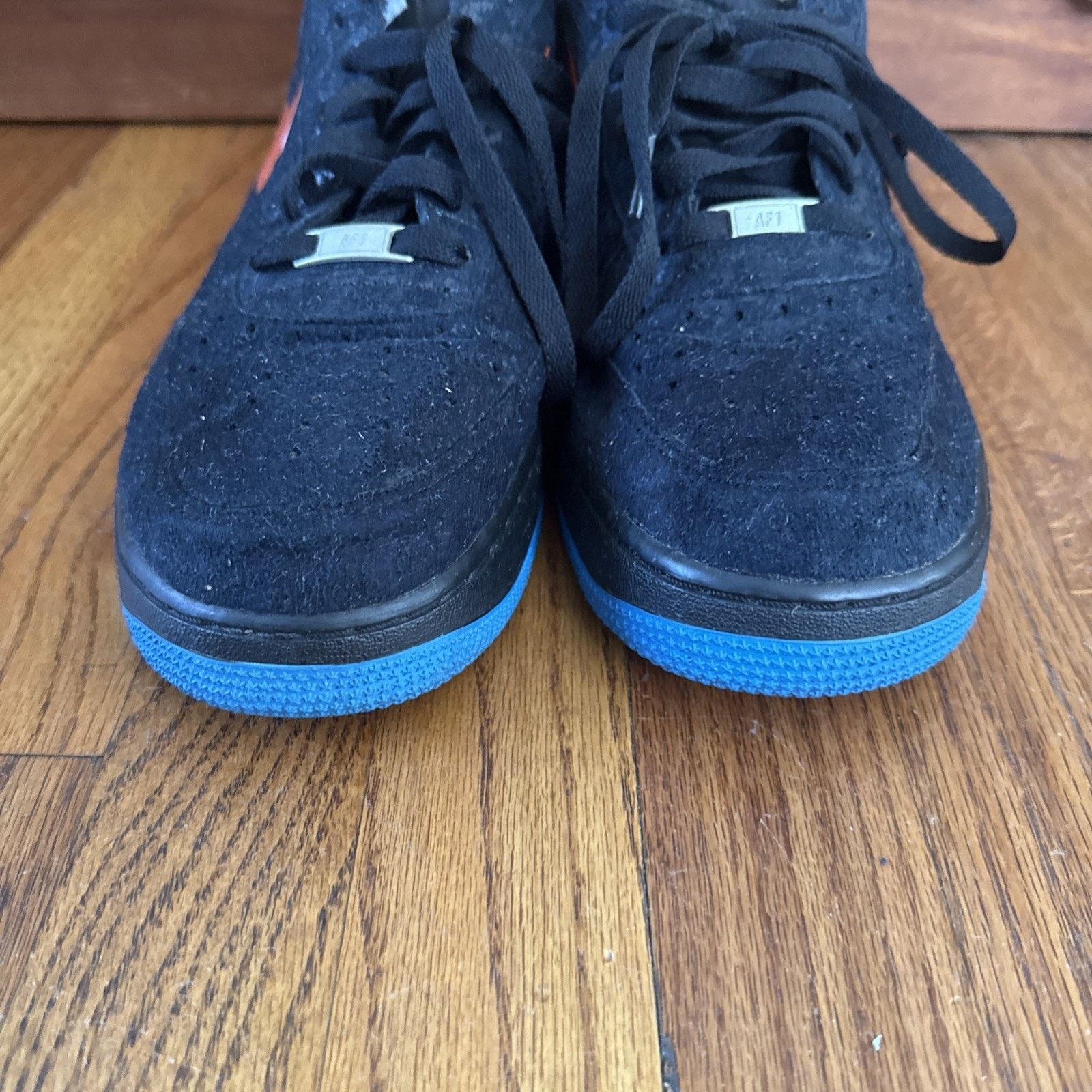 Nike Air Force 1 Black Team Orange Photo Blue Houndstooth Size US 12 / EU 45 - 5 Thumbnail