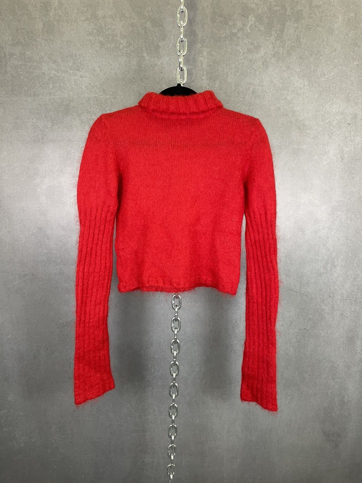 image of Vintage Wild & Lethal Red Mohair Turtle Neck Sweater Size S, Men's