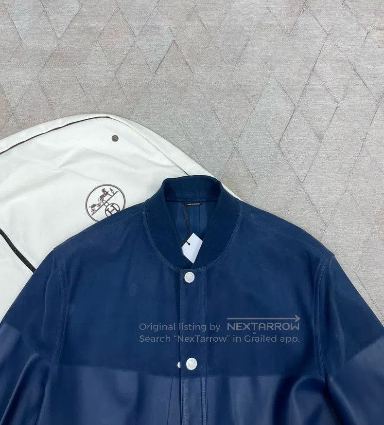 Hermes Hermes Autumn and Winter Metal扣 Baseball Jacket Leather Ja Size US M / EU 48-50 / 2 - 2 Thumbnail