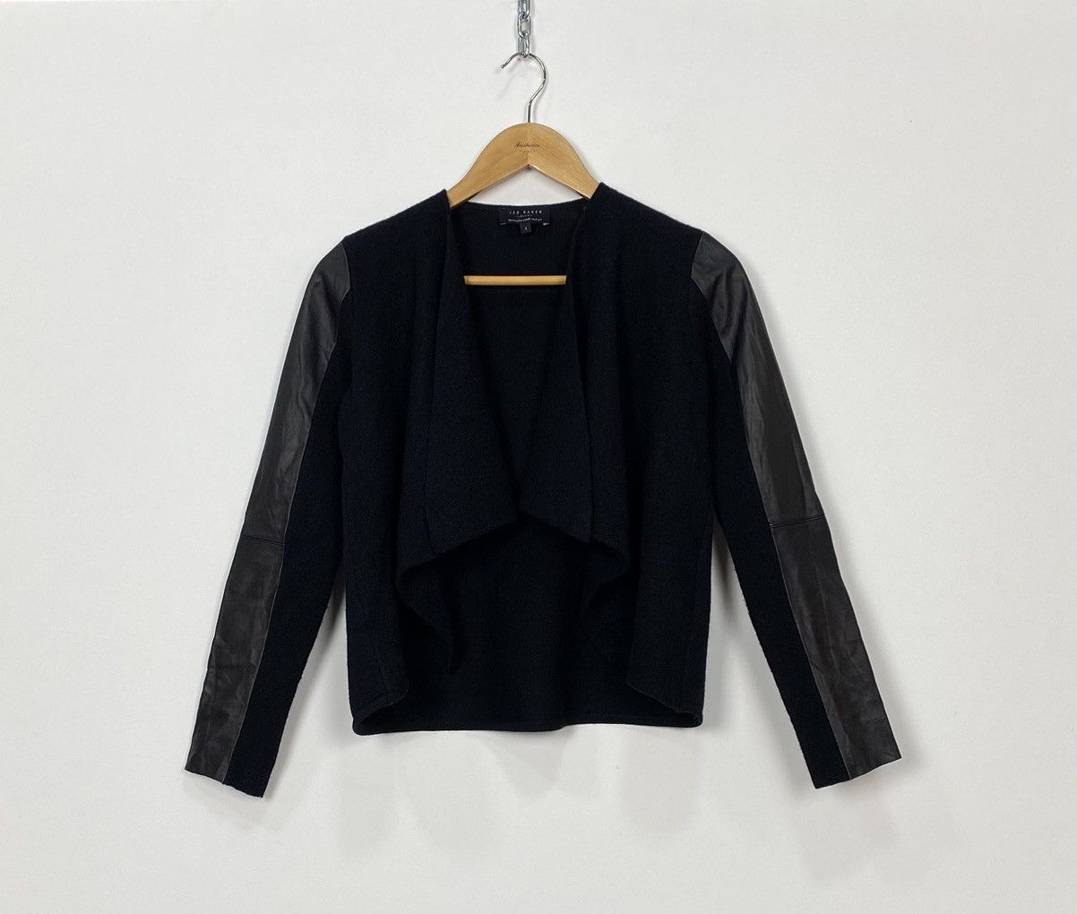 Ted Baker TED BAKER Women’s Gaeton Cardigan Jacket Gen Leather Size S Size S / US 4 / IT 40 - 1 Thumbnail