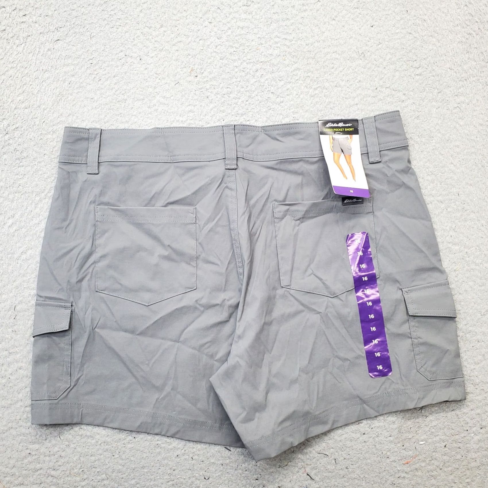 Eddie Bauer Eddie Bauer Womens Size 16 Gray Cargo Pocket Shorts Stretch 5 Inseam Casual Travel Outdoor Size 38" / US 16 / IT 52 - 2 Thumbnail
