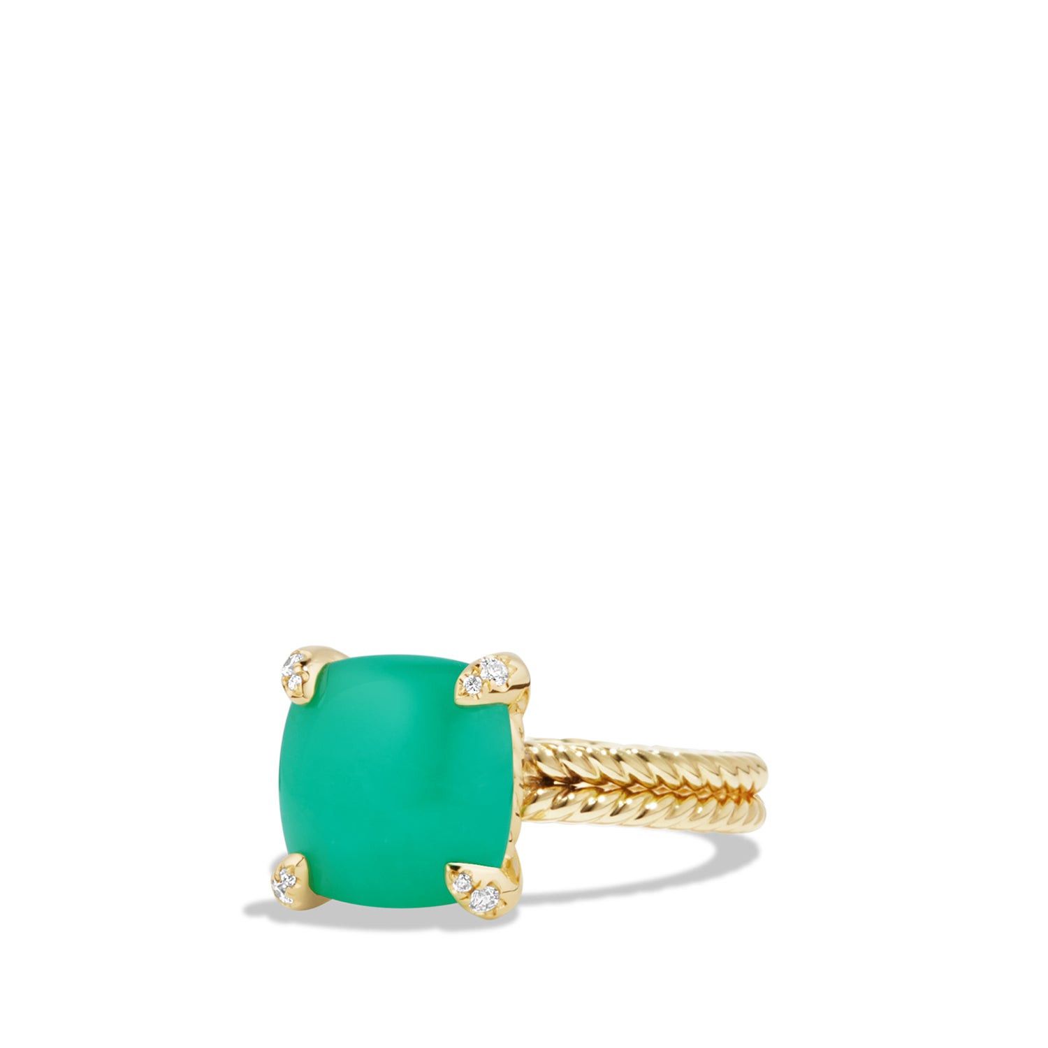David Yurman o1w1db10325 Ring with Chrysoprase and Diamonds in 18K Gold Size ONE SIZE - 1 Preview