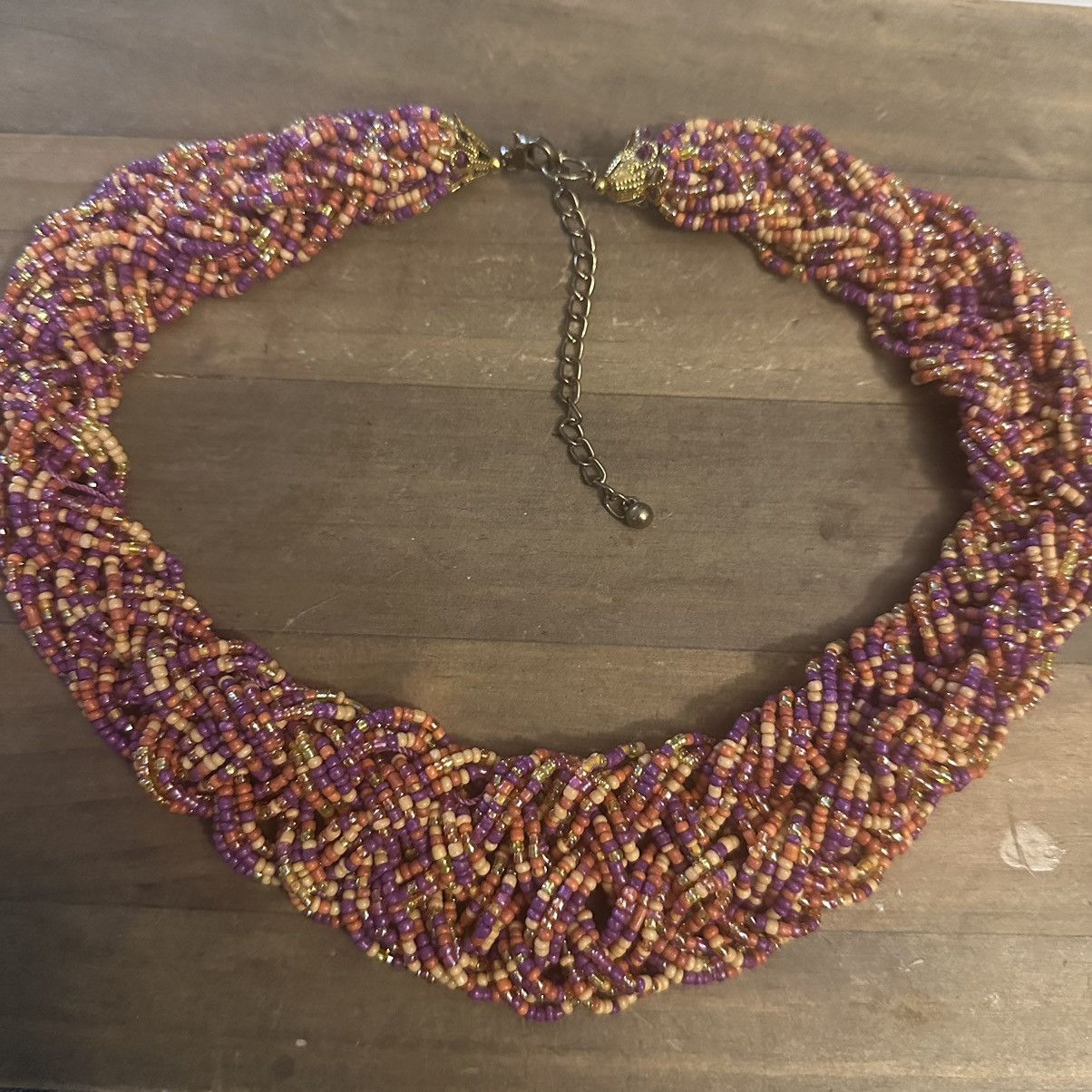 Other Braided seed bead statement collar necklace Size ONE SIZE - 2 Thumbnail