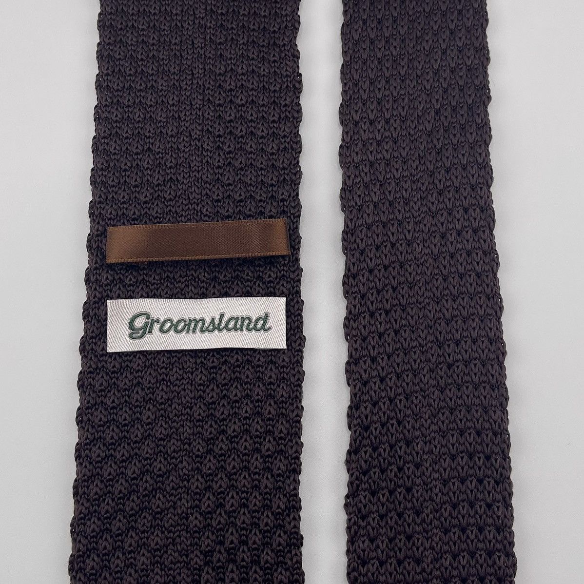 Other Men’s Dark Brown Knit Tie & Alabaster Floral Pocket Square Size ONE SIZE - 10 Thumbnail
