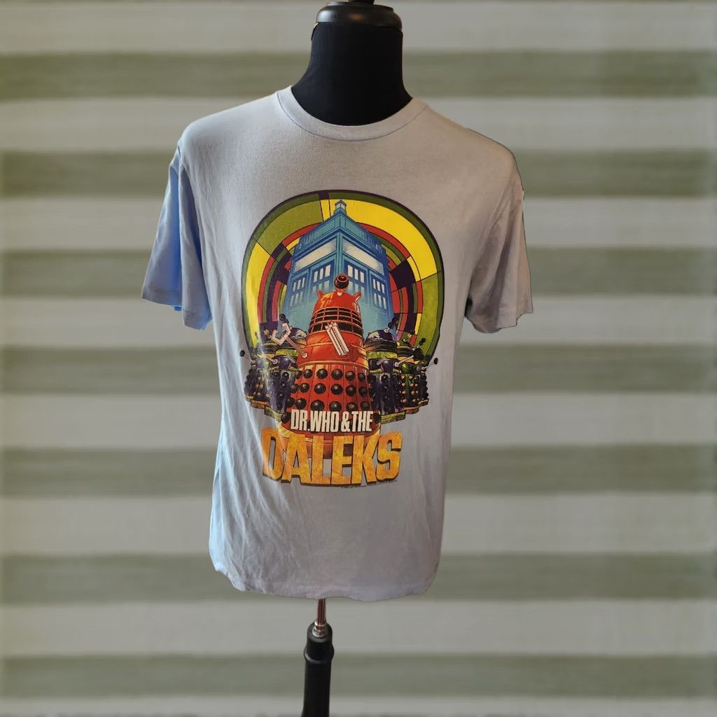 Vintage Men's Dr. Who & the Daleks Graphic T-Shirt L light blue Size US L / EU 52-54 / 3 - 1 Preview