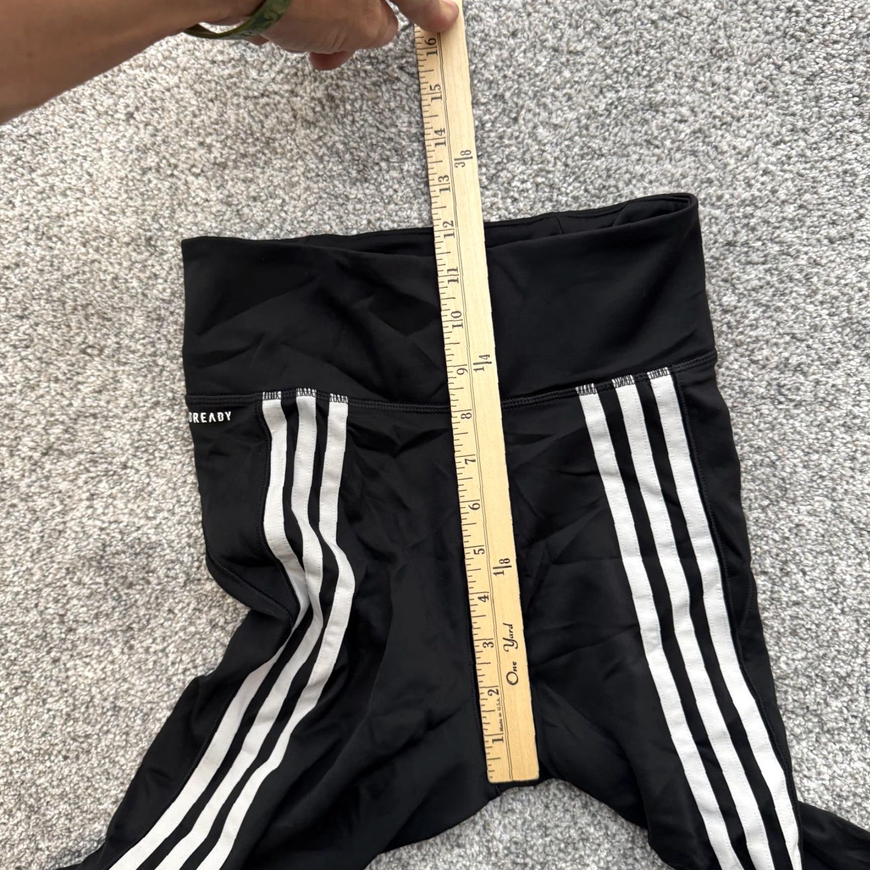 Adidas Adidas AEROREADY Leggings Womens XS Black Striped High Rise Yoga Athletic Size 26" / US 2 / IT 38 - 5 Thumbnail
