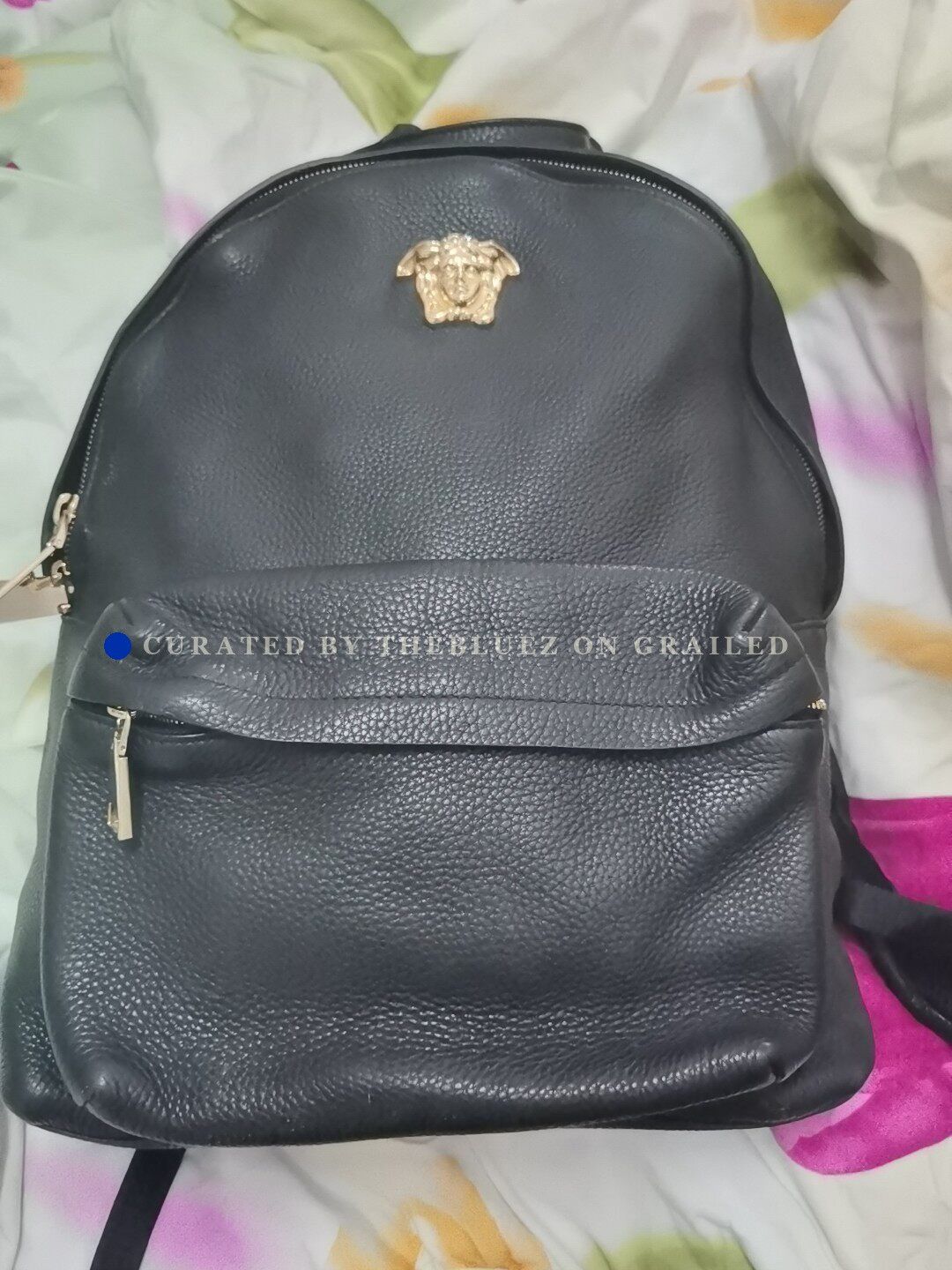 Versace Versace Black Leather Backpack Gold Medusa Size ONE SIZE - 1 Thumbnail
