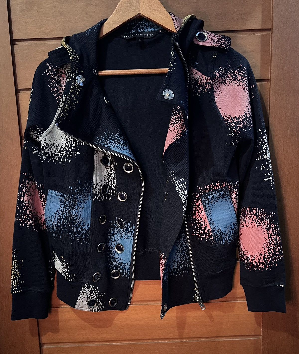 Marc by Marc Jacobs Archive Marc by Marc Jacobs Spray Paint Hoodie Moto Jacket Size XS / US 0-2 / IT 36-38 - 5 Thumbnail