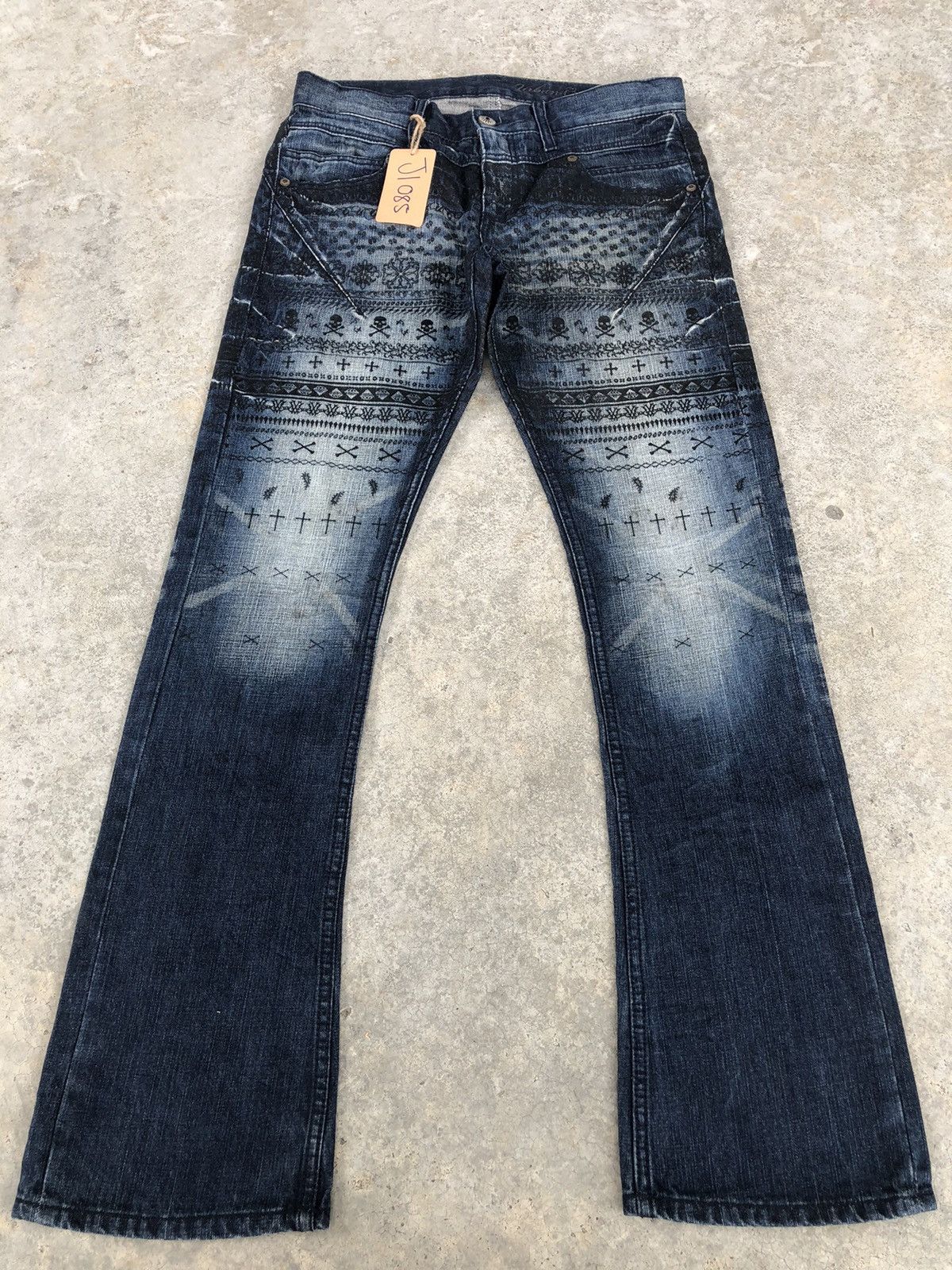 If Six Was Nine Flared Jeans Urban Craft Distressed Jeanss Size US 33 - 1 Thumbnail