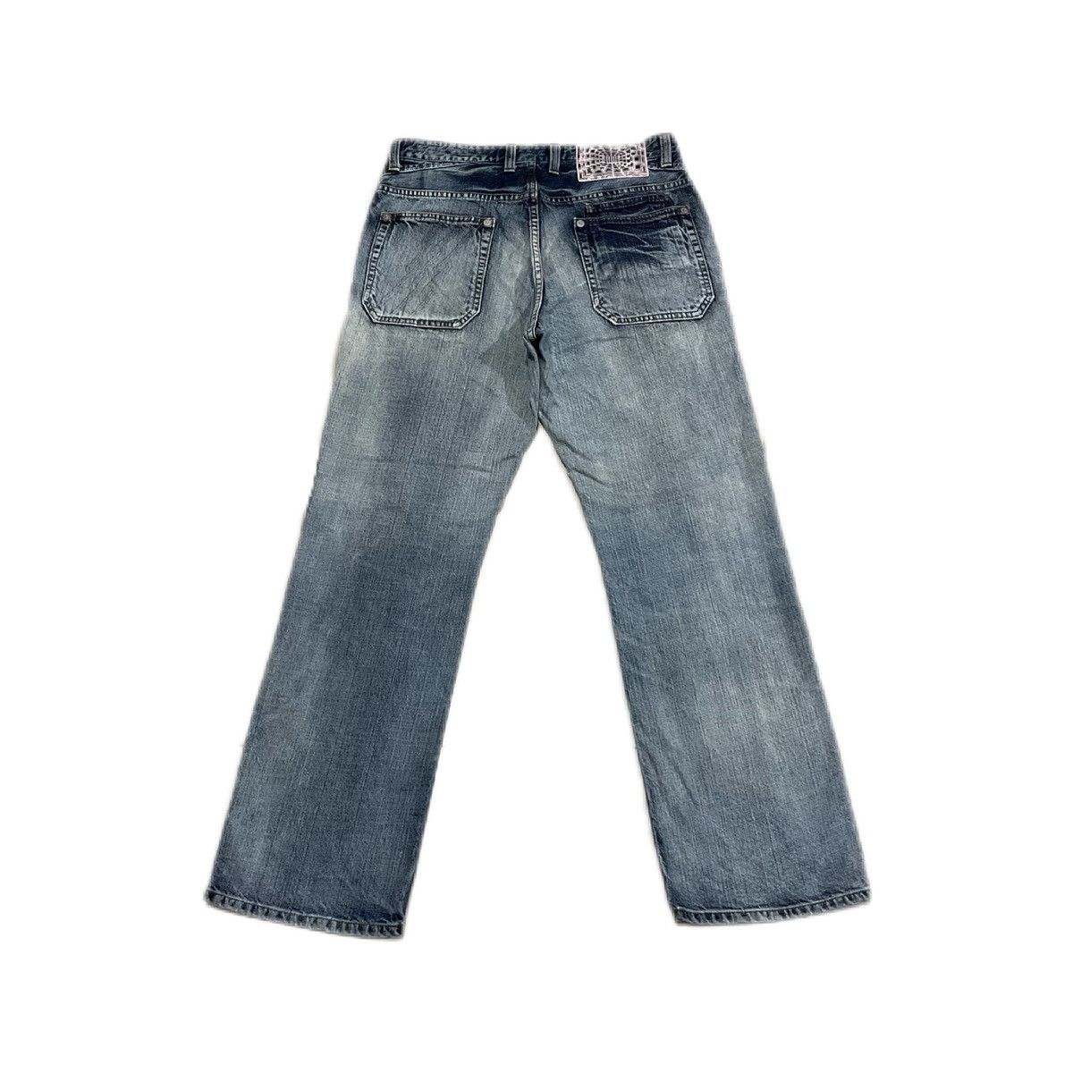 Japanese Brand 🔥Sick Y2K JPEGG Stud Denim Faded LGB Size US 33 - 6 Thumbnail