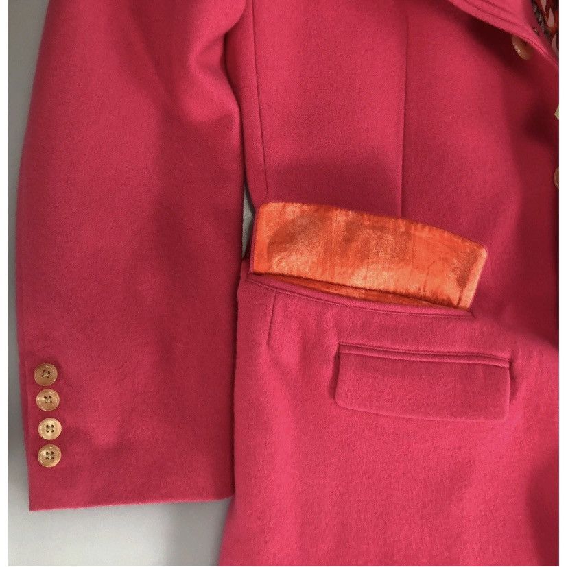 Yohji Yamamoto YYPH 🇯🇵 Pink Wool Yuzen Dyed Wolf Reversible Chester coat 3 Size US L / EU 52-54 / 3 - 22 Thumbnail