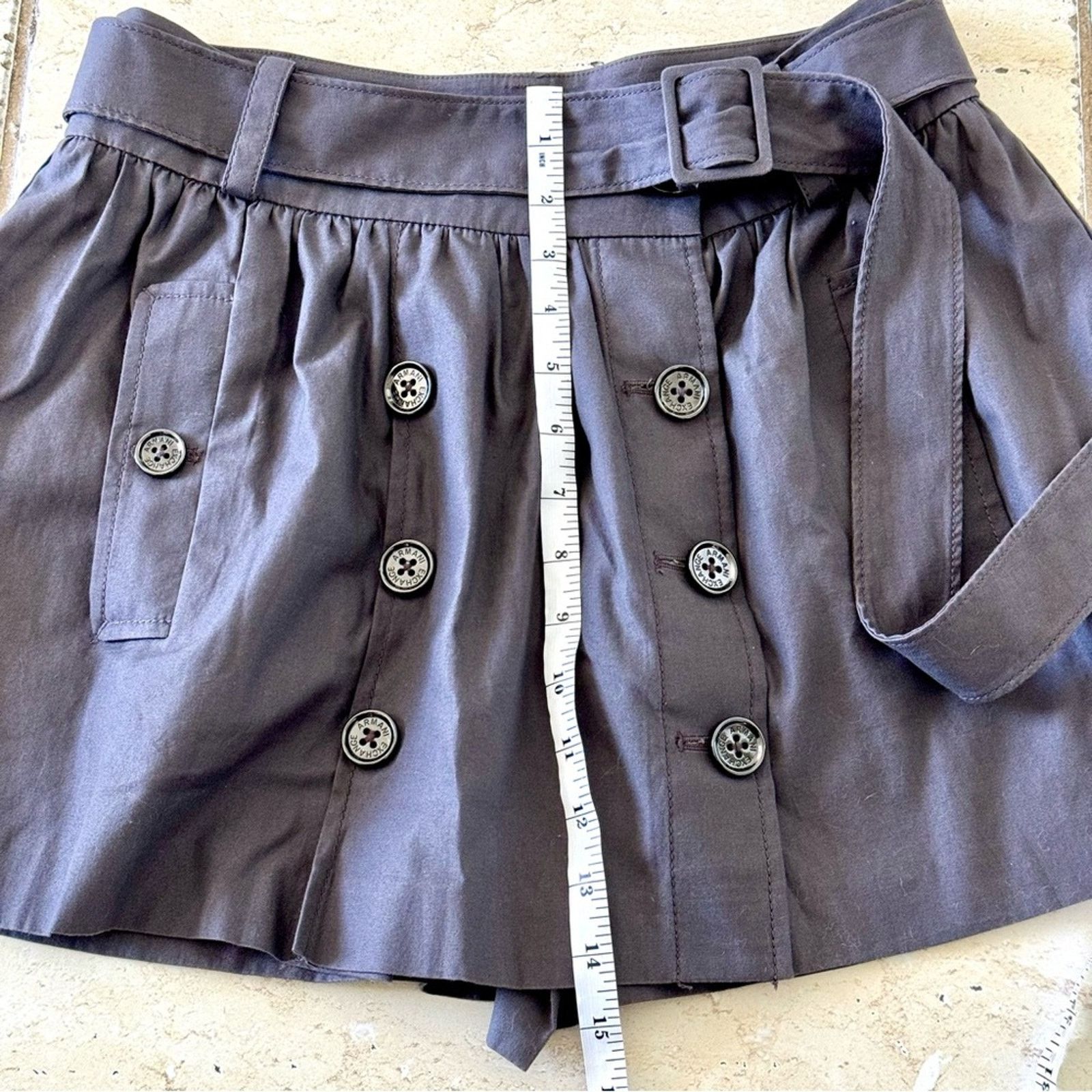 Armani Exchange ARMANI EXCHANGE Grey Mini Skirt, Size 0 Size 25" / US 0 / IT 36 - 6 Thumbnail