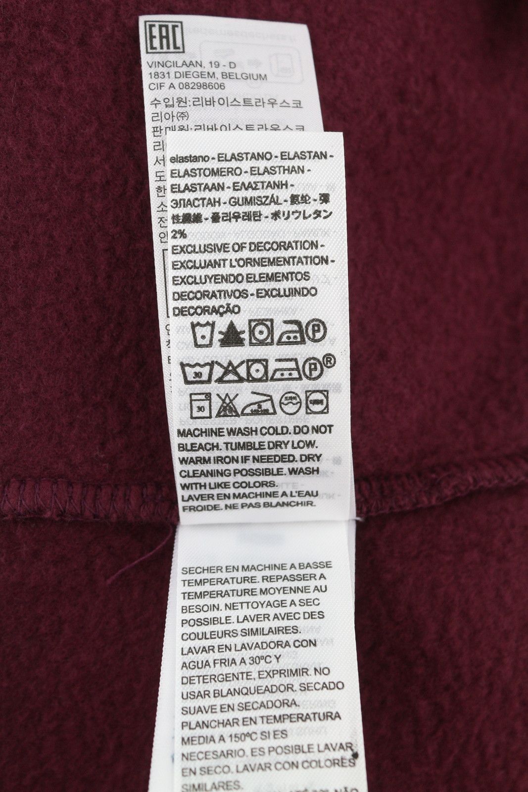 Levi's STANDARD FIT XL Burgundy Full Zip Patch Logo Hoodie 87114 Size US XL / EU 56 / 4 - 9 Thumbnail