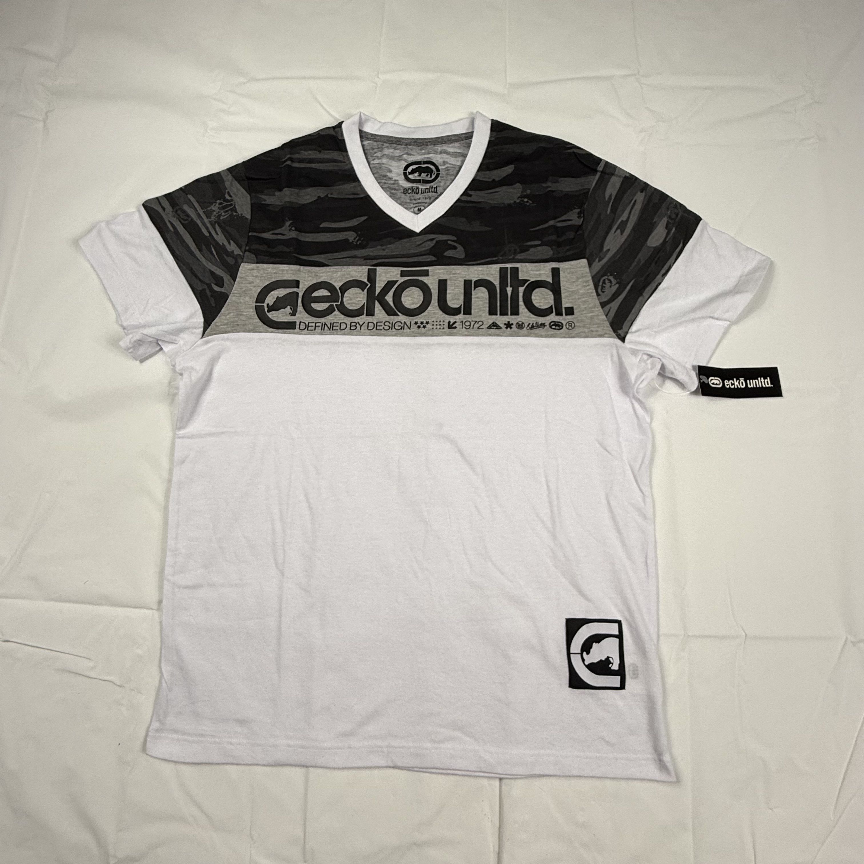 Ecko Unltd. Ecko Unltd Mens Gecko Unltd V-Neck T-Shirt Camo Size US M / EU 48-50 / 2 - 1 Thumbnail