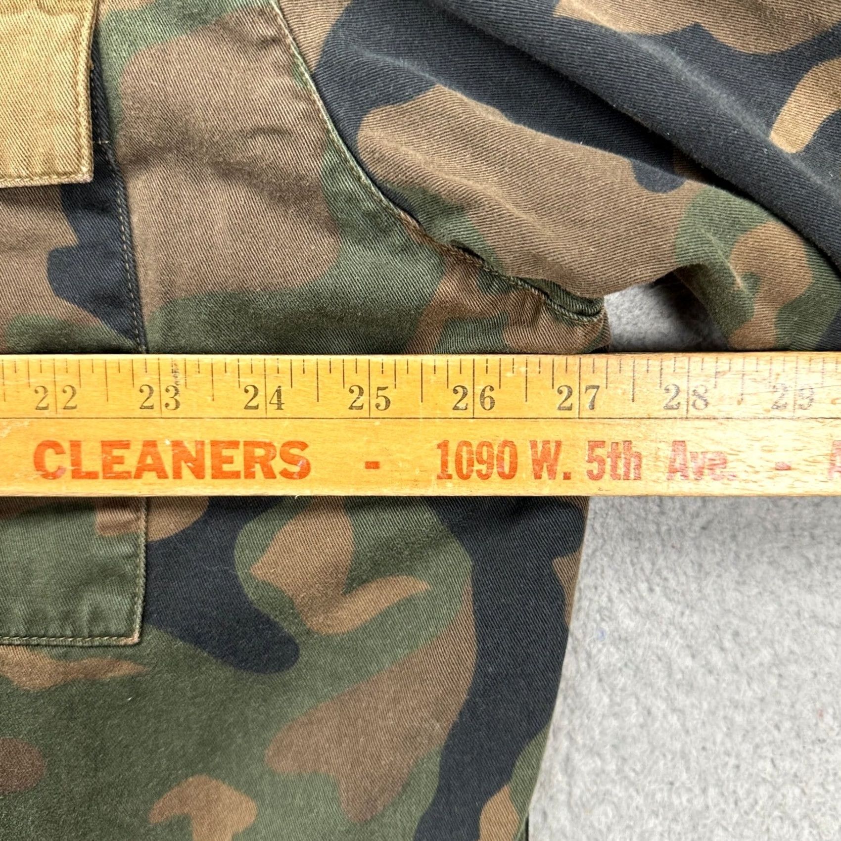 Guess GUESS Military Jacket Men XL Olive Green Camouflage Cotton Full Zip Flap Pockets Size US L / EU 52-54 / 3 - 7 Thumbnail
