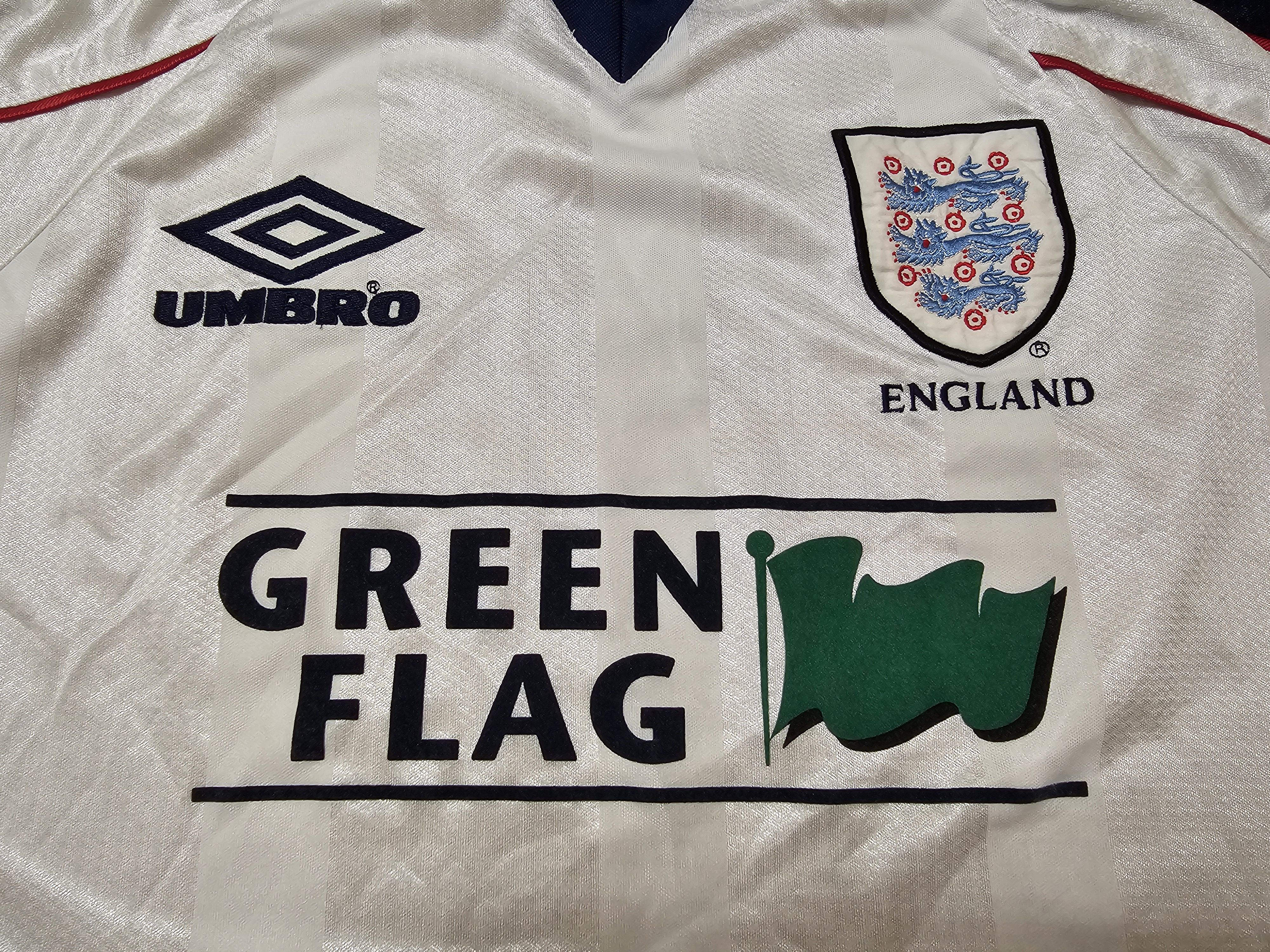 Vintage ENGLAND 1998 TRAINING FOOTBALL SOCCER JERSEY TGREEN FLAG Size US L / EU 52-54 / 3 - 3 Thumbnail