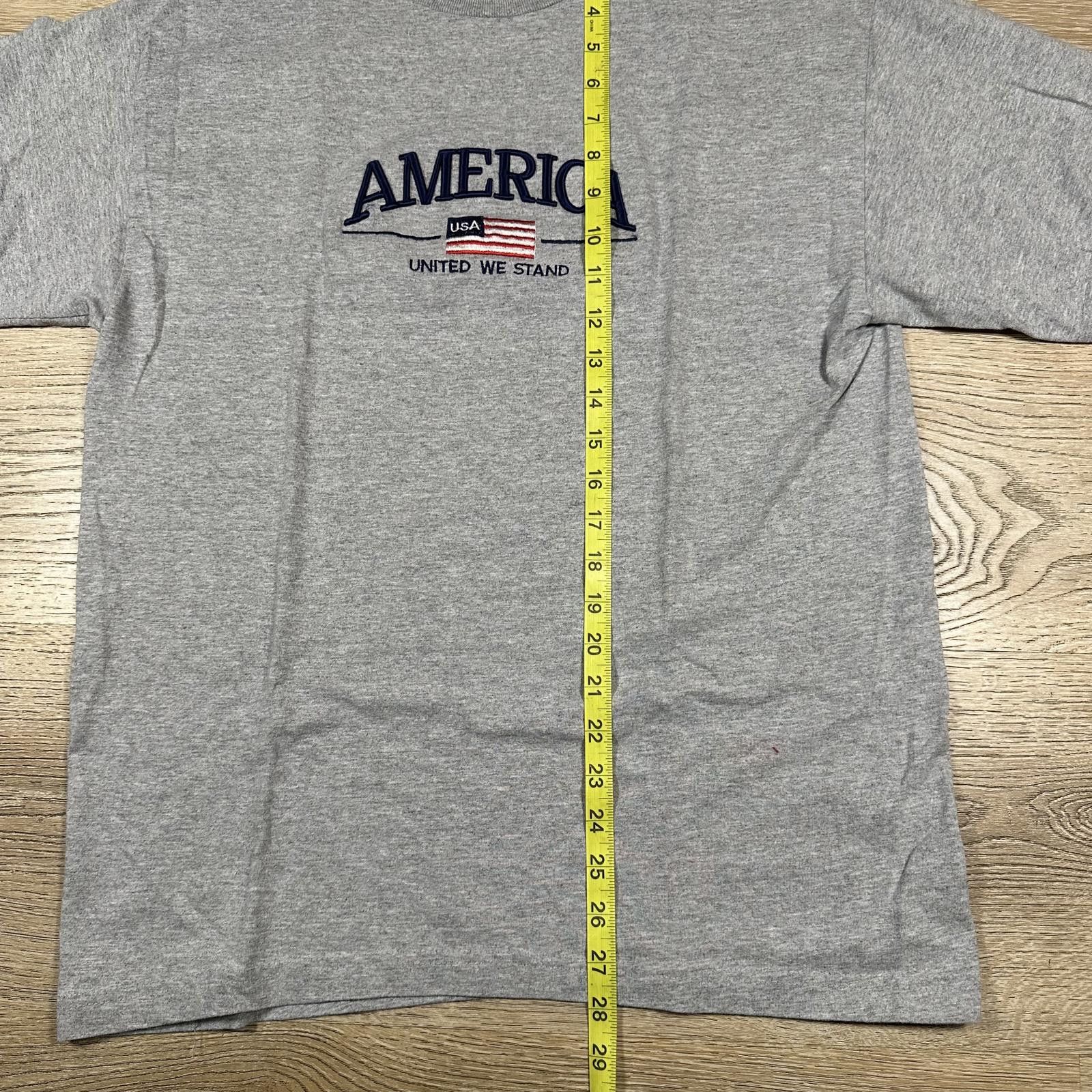 Index Intex Mens T-Shirt Large Gray America United We Stand Embro Size US L / EU 52-54 / 3 - 7 Thumbnail