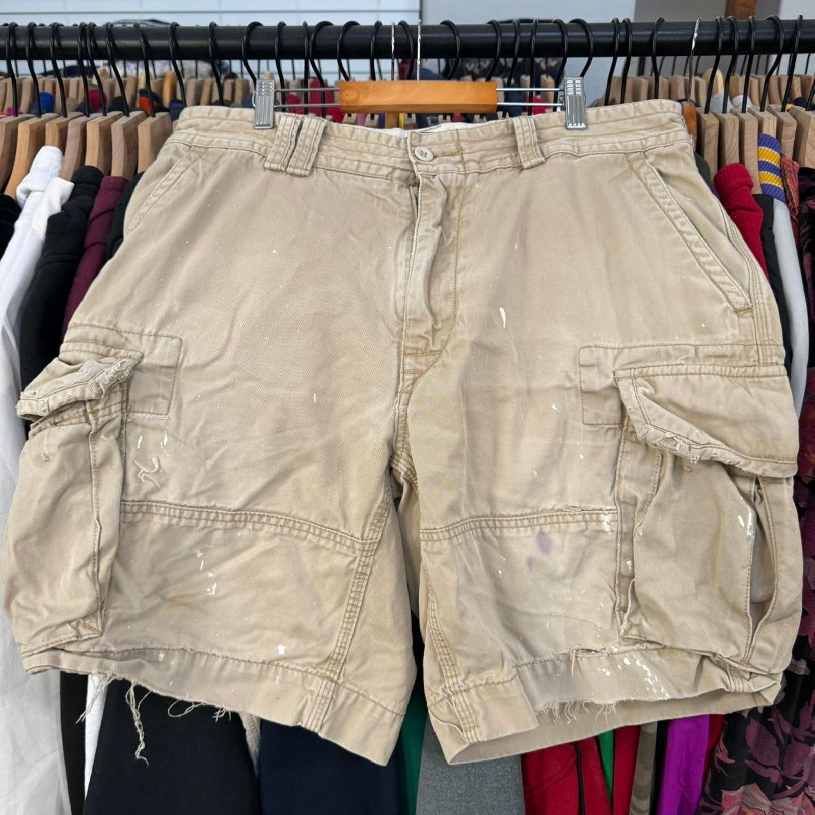 Polo Ralph Lauren Vintage 90s Polo Ralph Lauren Distressed Cargo Shorts Preppy Size US 37 - 1 Thumbnail