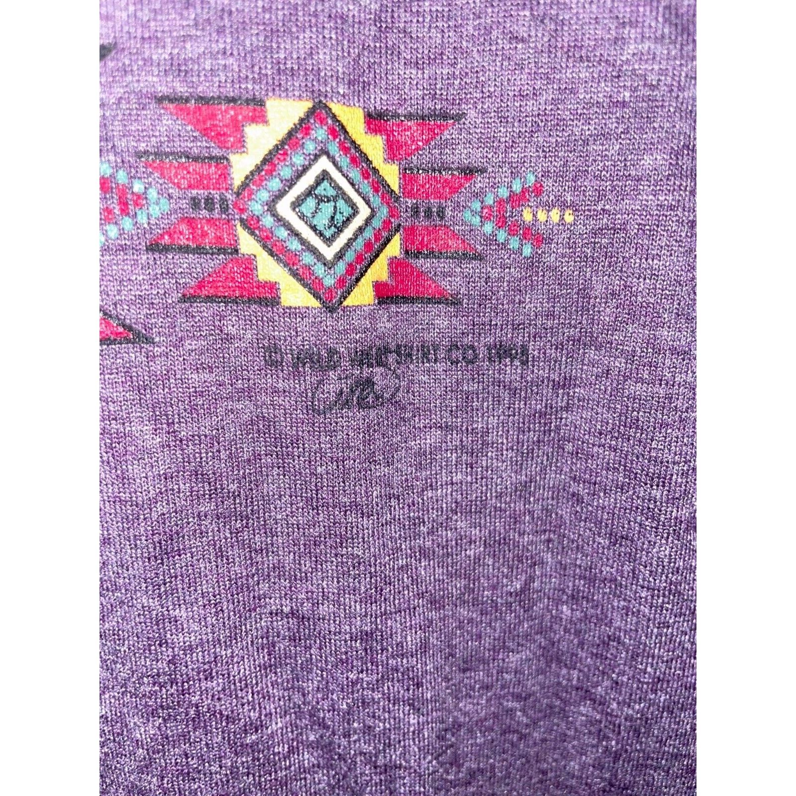 Jerzees Vintage New Mexico Shirt Purple Tee Native American VTG 90s Size US L / EU 52-54 / 3 - 5 Thumbnail