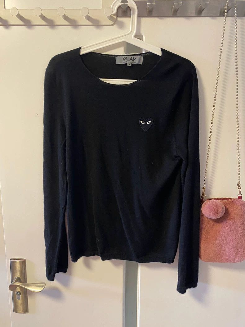 Comme Des Garcons Black cashmere sweater with black heart