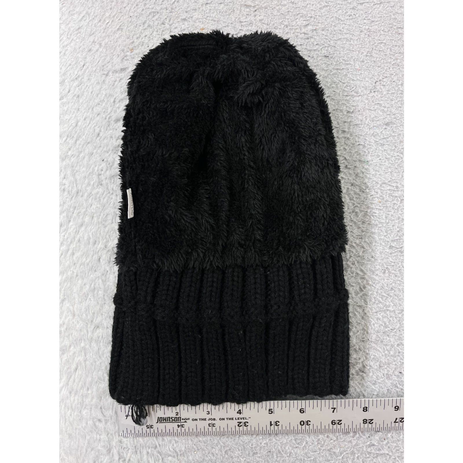 Vintage Lined Knit Beanie Hat Adult One Size Black Acrylic Winter Snow Ski Unbranded Size ONE SIZE - 4 Thumbnail