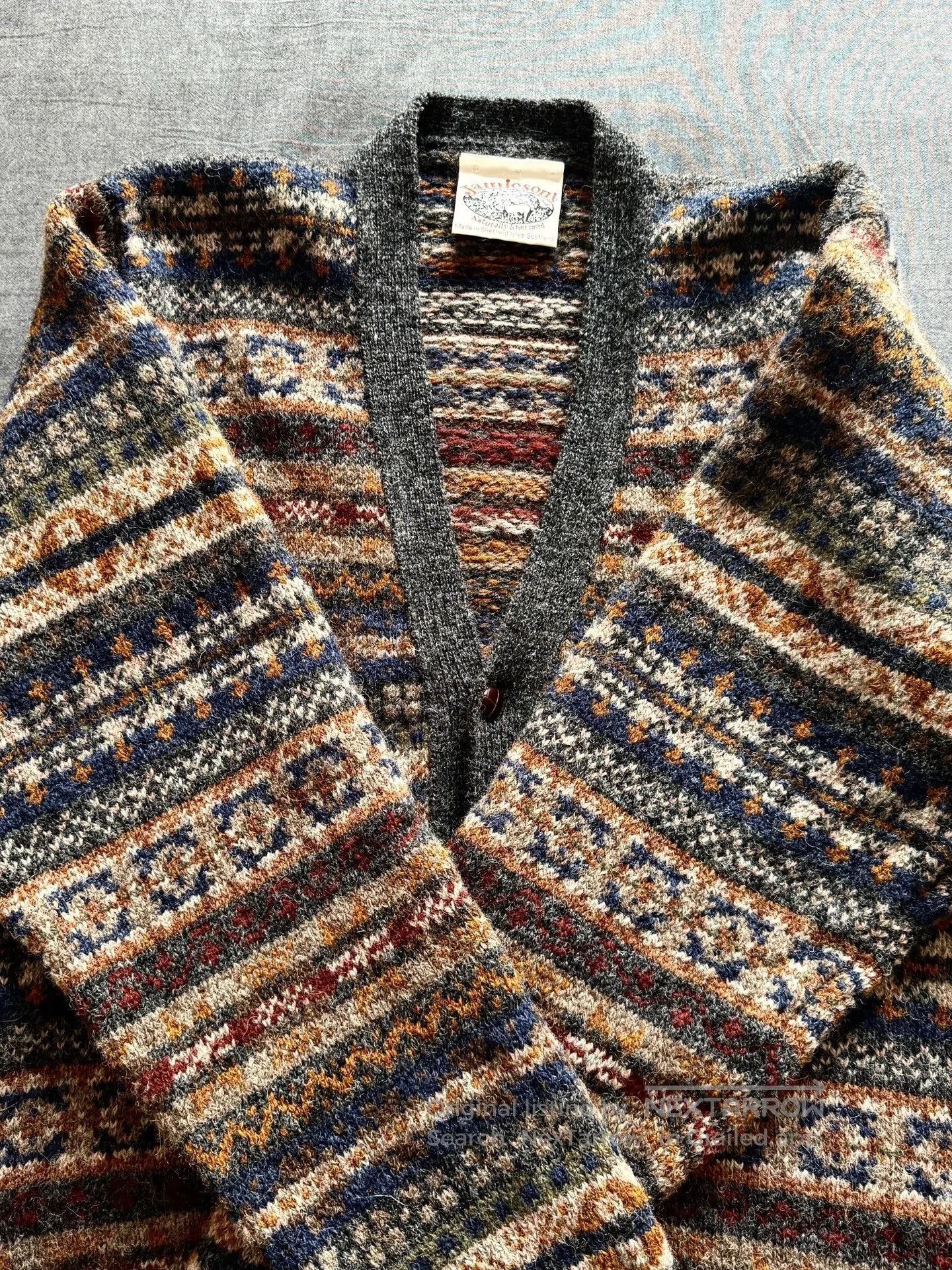 Jamiesons Of Shetland Jamieson's Fair Isle Wool Cardigan MK159V. Size US XXS / EU 40 - 8 Thumbnail