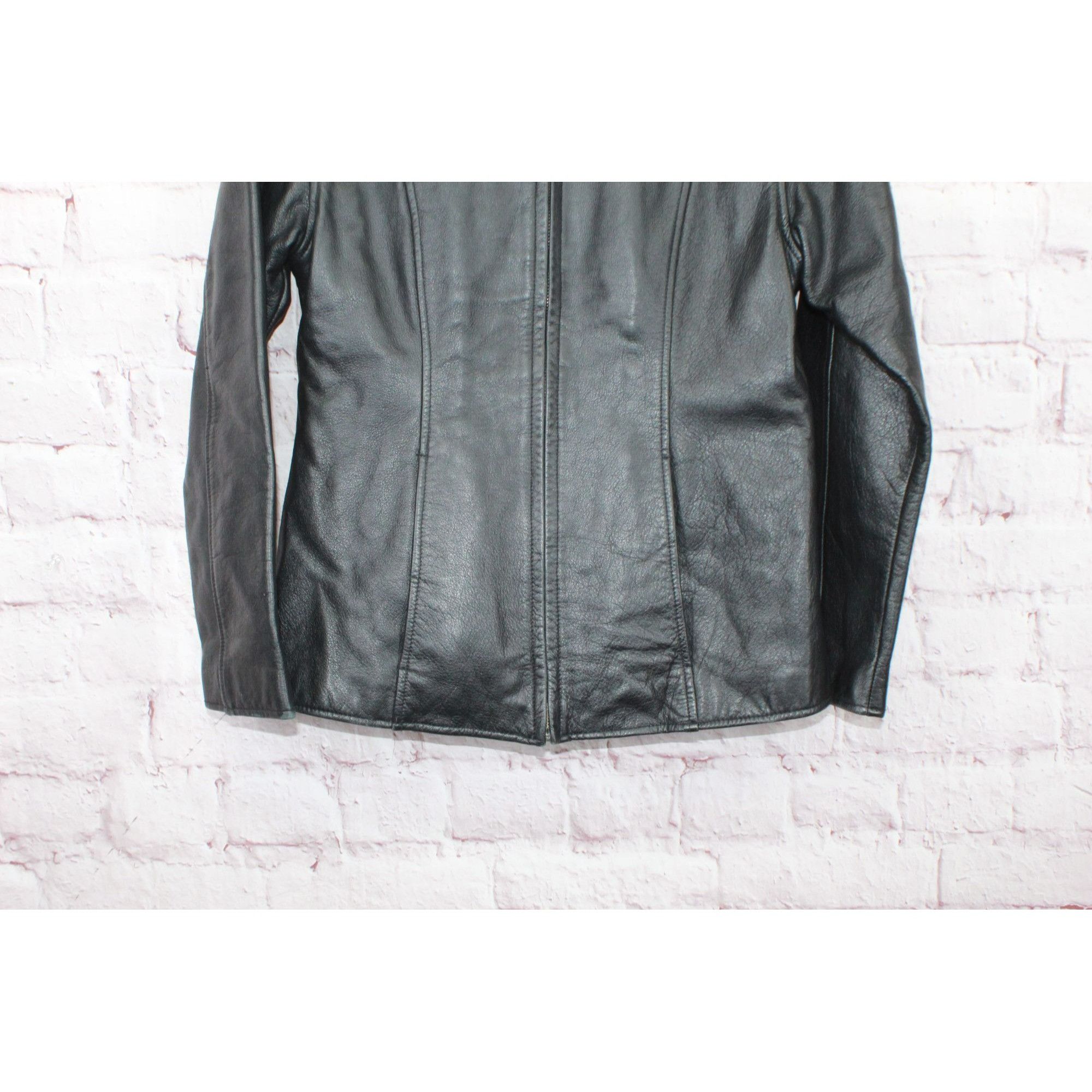 Leather Pelle Studio Women's Black Soft Leather Full Zipper Jacket Size M / US 6-8 / IT 42-44 - 2 Thumbnail