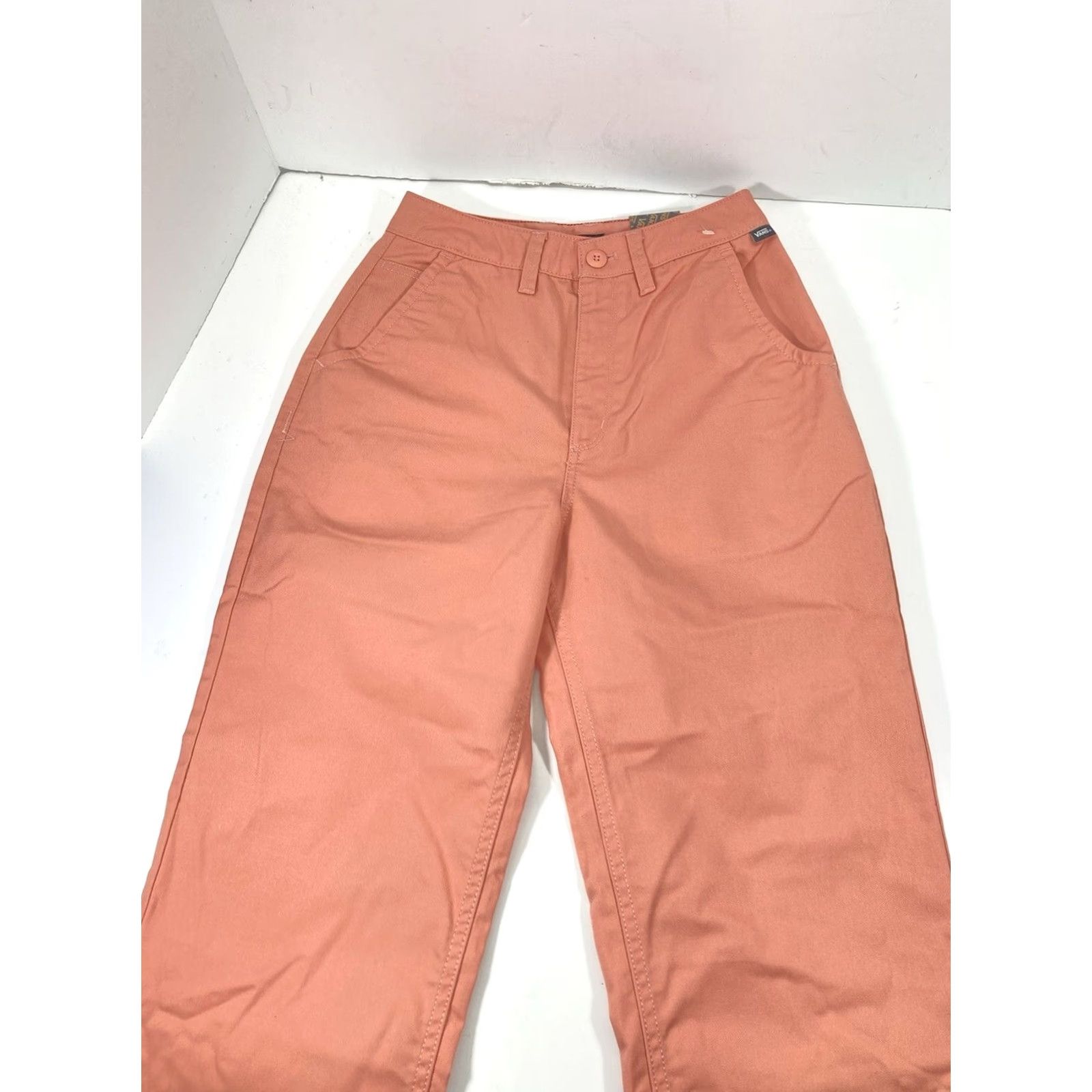Vans VANS Chino Pants Women 25X30 Coral Flat Front Tapered Leg Stretch Casual NWT W Size 42" / US 20 - 5 Thumbnail