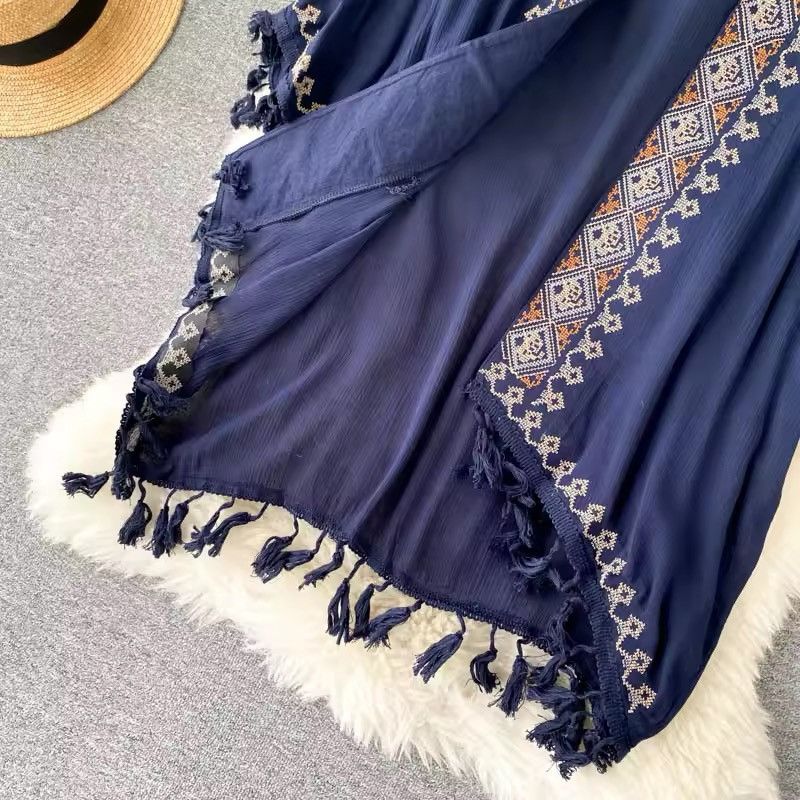 Japanese Brand × Vintage Bohemian Vintage Embroidery Woman Loose Cardigan Tops Size ONE SIZE - 6 Thumbnail