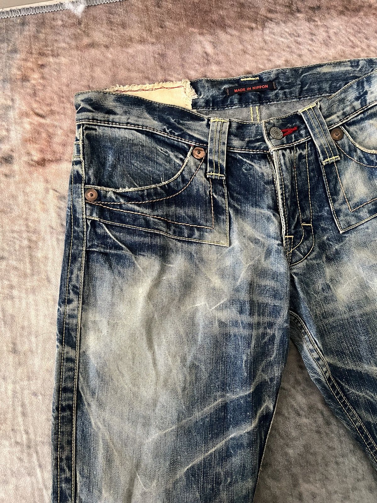 If Six Was Nine × Japanese Brand × Vintage Flare Crazy Striking Blueway Denim Size US 32 / EU 48 - 4 Thumbnail