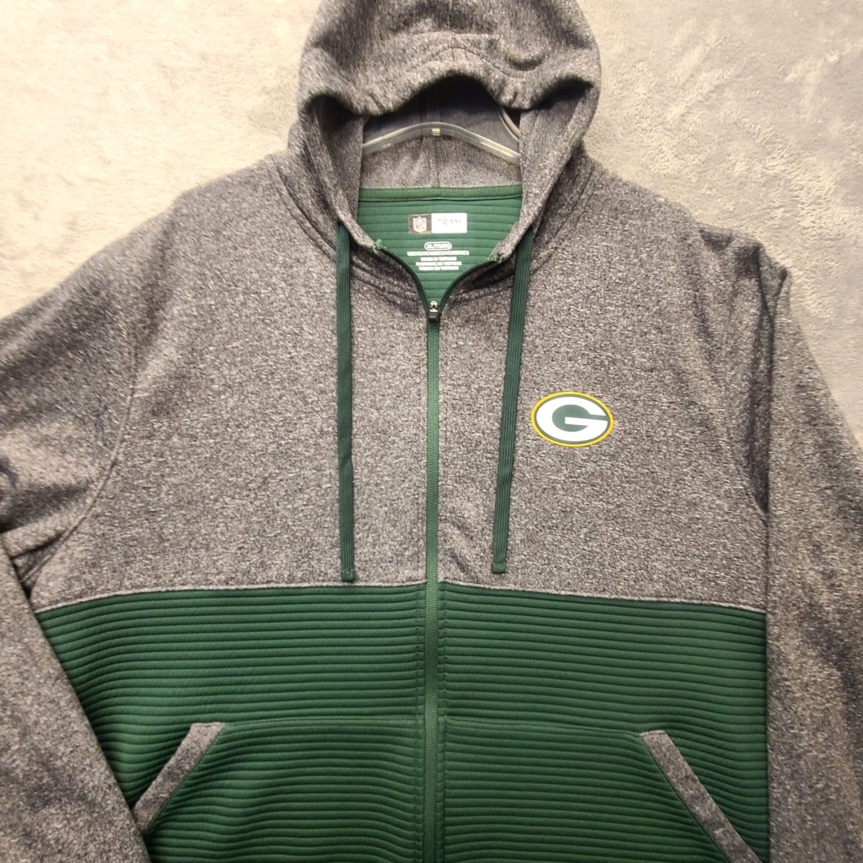 NFL VINTAGE? No. Green Bay Packers Pullover Mens XL Team Apparel Full Zip Hoodie Ribbed Casual Size US XL / EU 56 / 4 - 3 Thumbnail