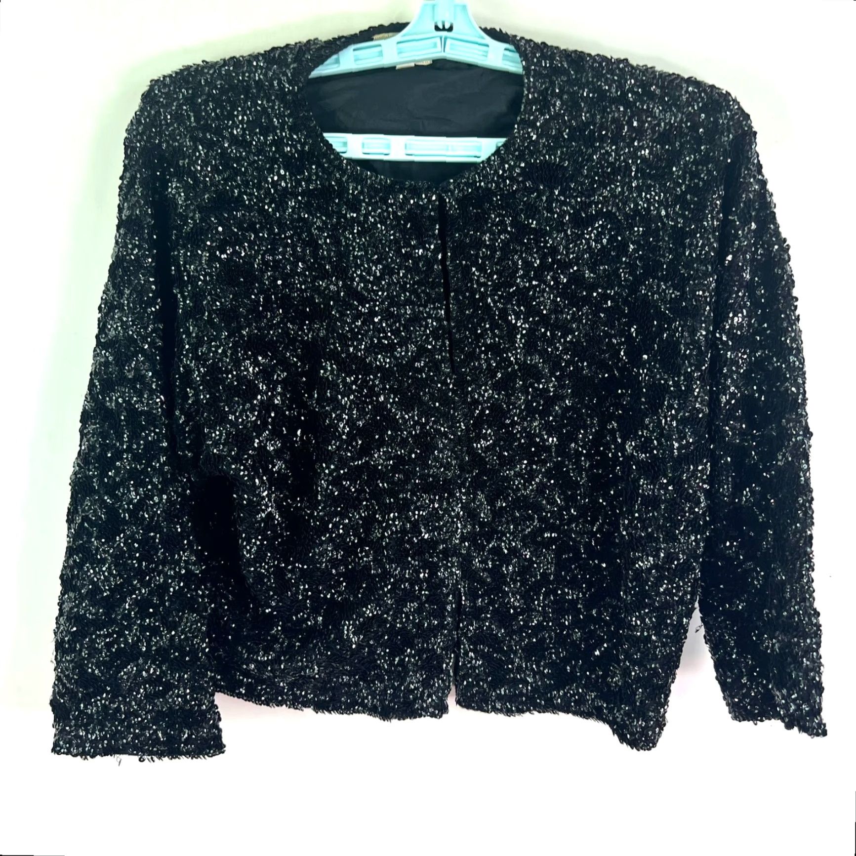 Vintage VTG 60's Sequin British Crown Top Womens Cardigan Colony of Hong Kong Size 42 L Size L / US 10 / IT 46 - 2 Thumbnail