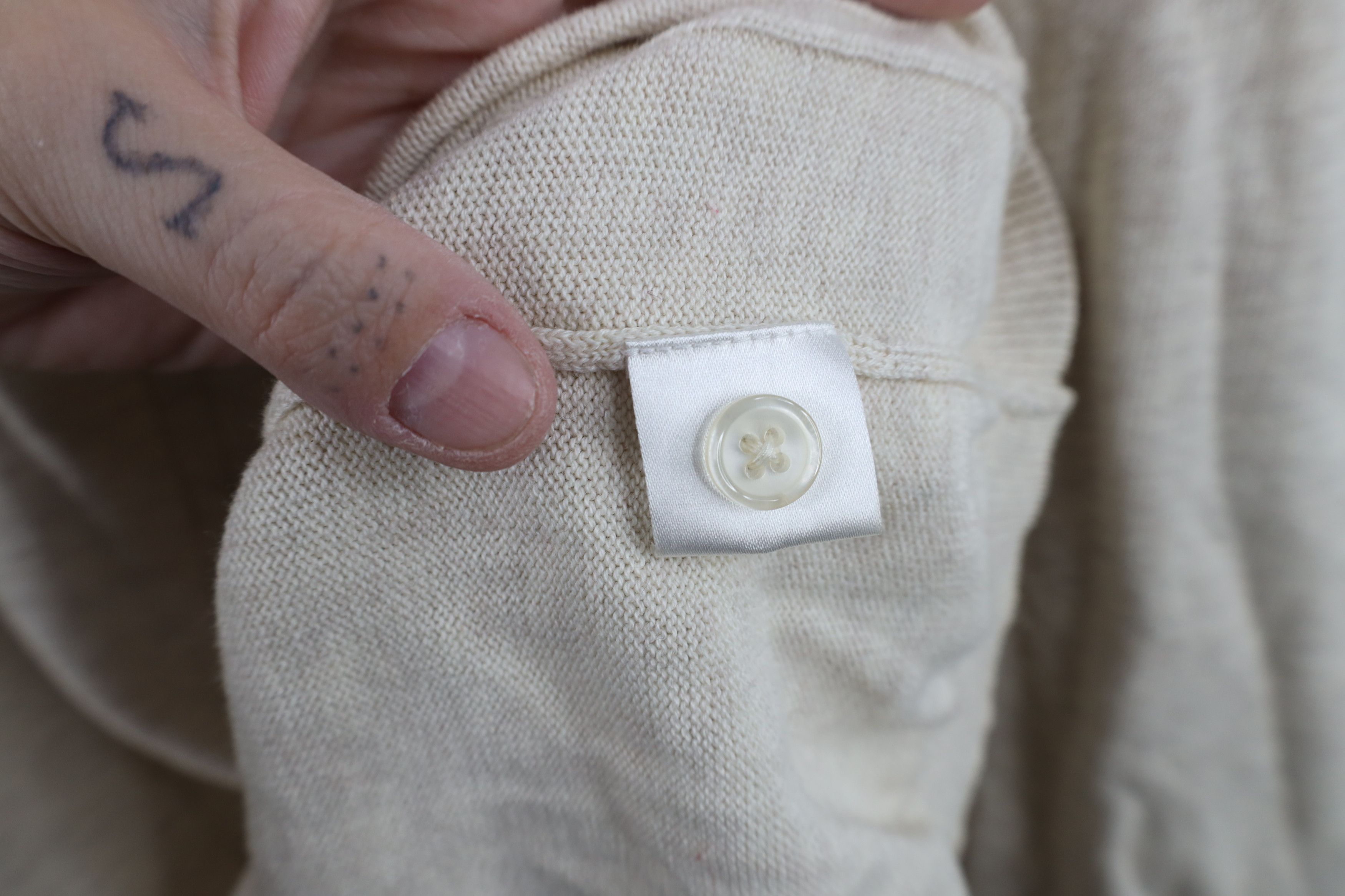 Vintage Vintage 90s Streetwear Cable Knit Long Sleeve Polo Beige Size US XXL / EU 58 / 5 - 8 Thumbnail