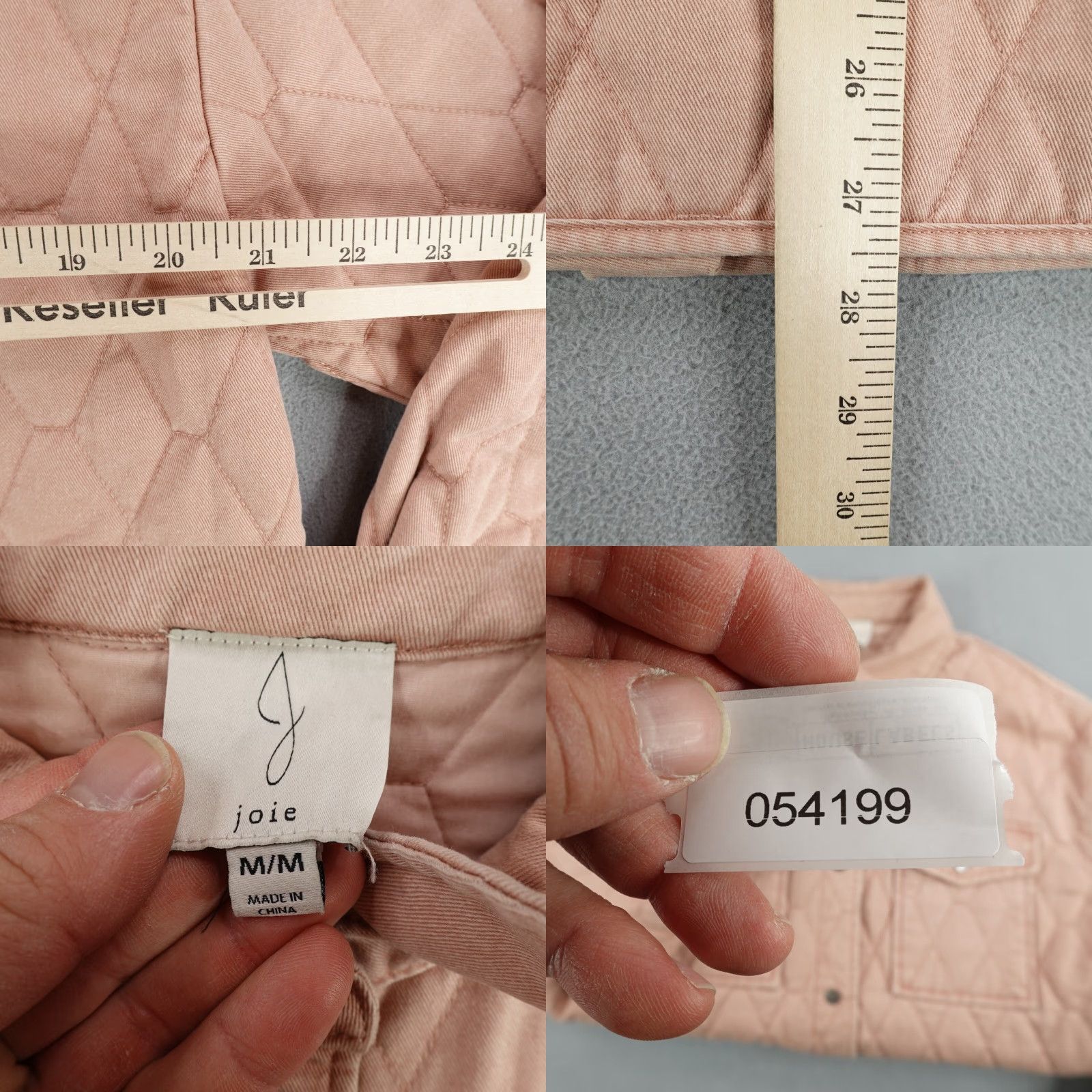 Joie VINTAGE Joie Jacket Womens Medium Pink Quilted Oversized Shacket Snap Button Up Coat Size M / US 6-8 / IT 42-44 - 8 Thumbnail