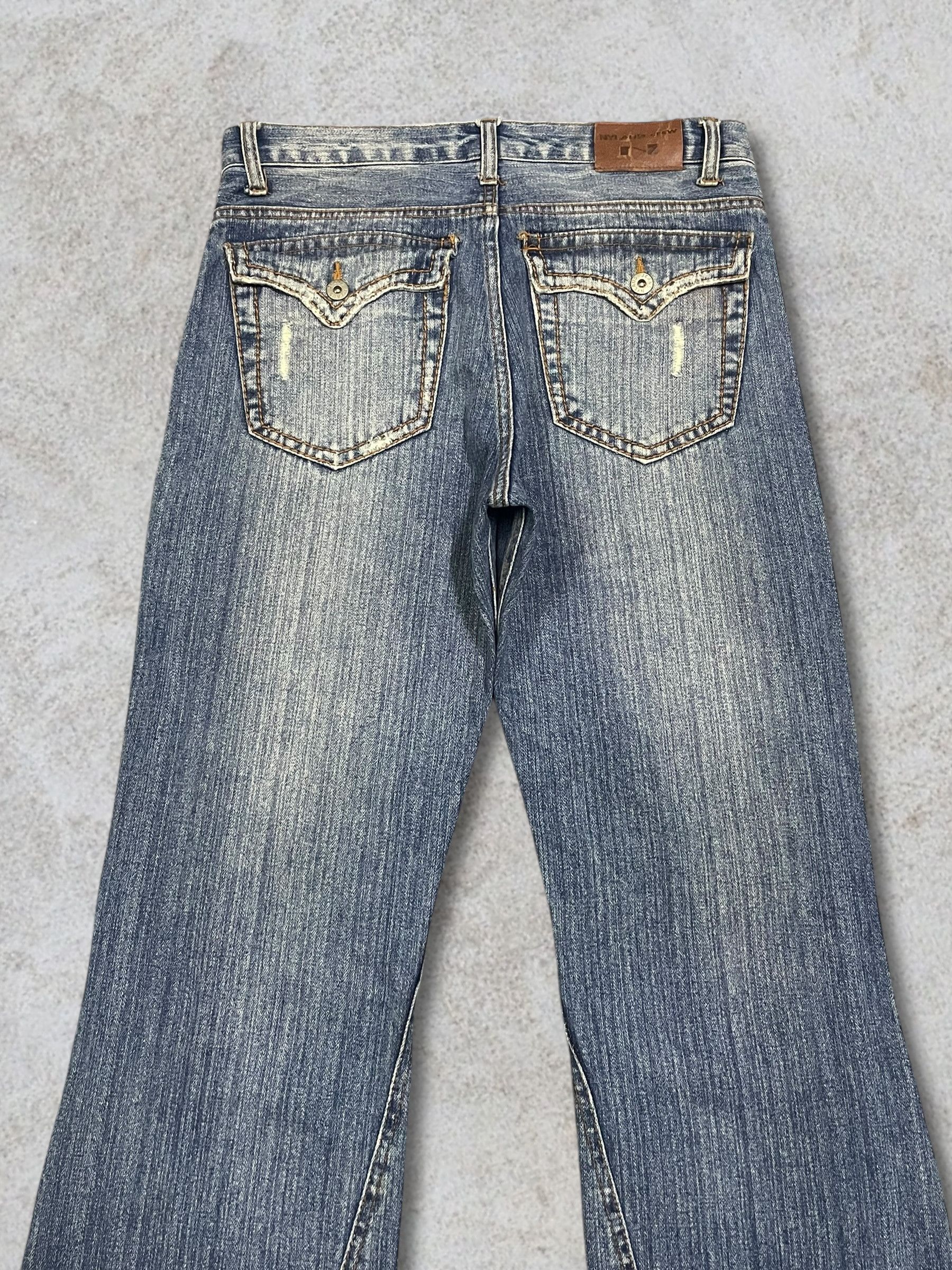 Fragment Design Vintage Nylaus Sick Frayed Blue Wash Twisted Bootcut Jeans Size US 32 / EU 48 - 5 Thumbnail