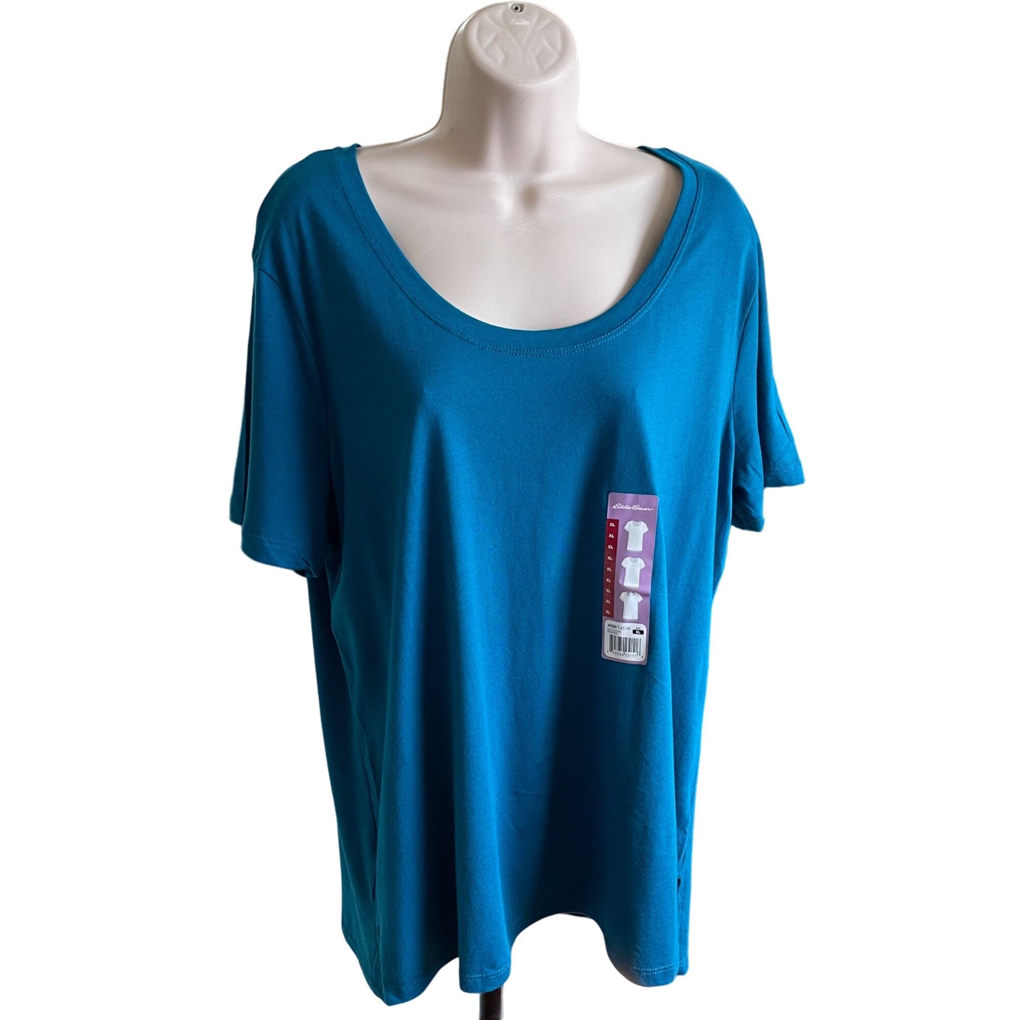 Eddie Bauer Eddie Bauer Womens Short Sleeve Soft T Shirt Tee Side Slits Size XL / US 12-14 / IT 48-50 - 1 Thumbnail