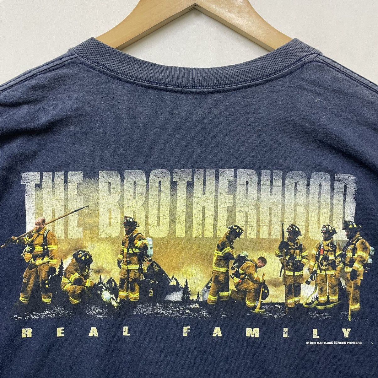 American Stitch Vintage 2002 The Brotherhood Real Family Fire Fighter Size US XL / EU 56 / 4 - 5 Thumbnail