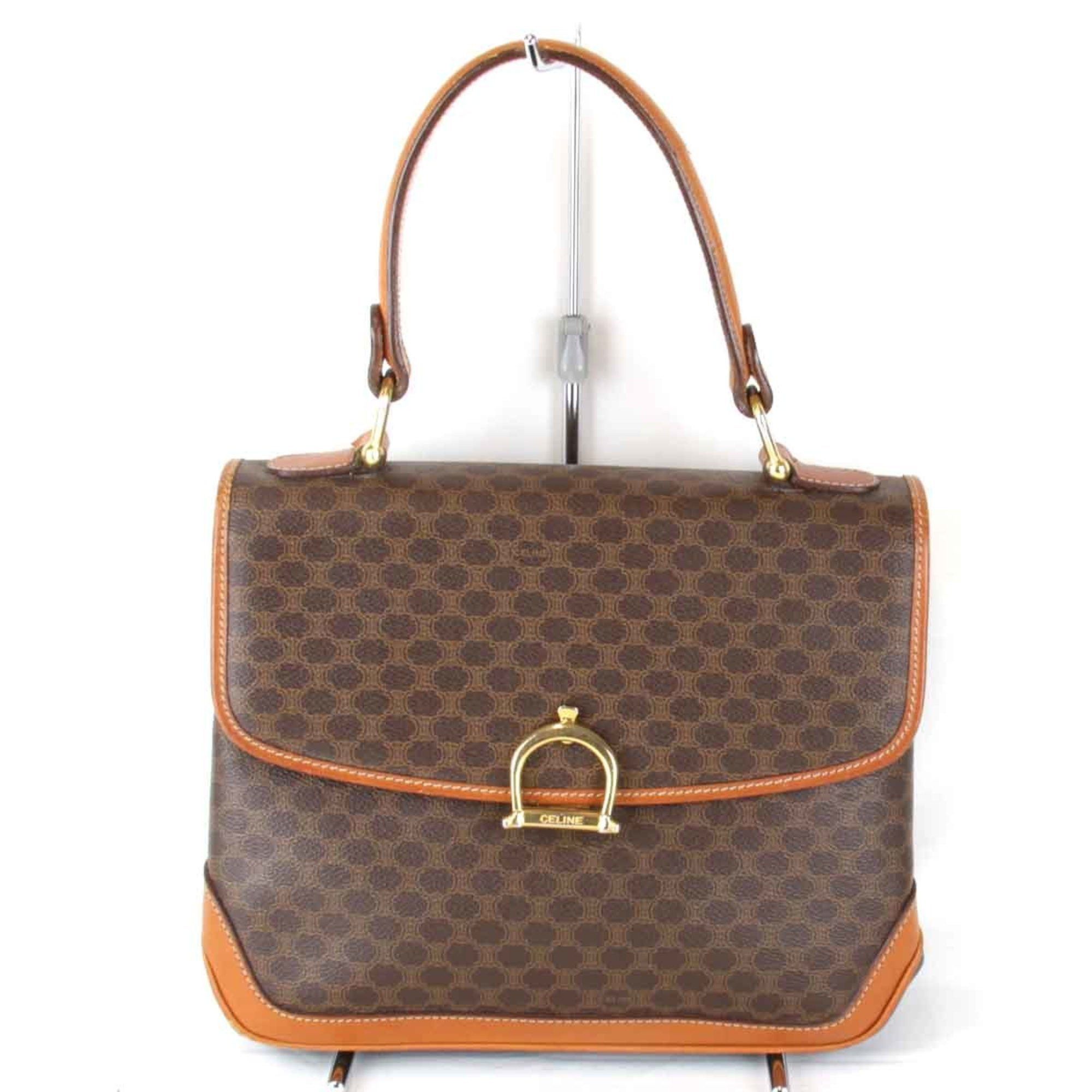 Celine CELINE Macadam Pattern Handbag Leather/Brown Women's Size ONE SIZE - 1 Thumbnail