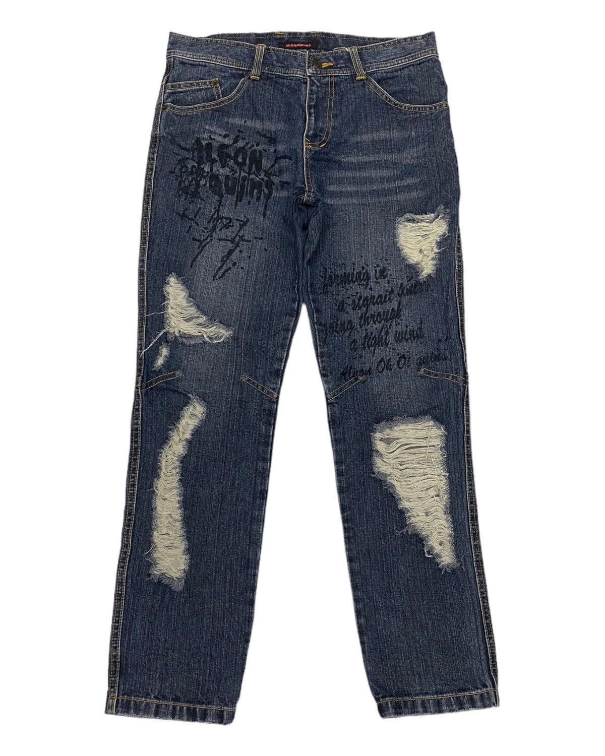 20471120 🔥ALGONQUINS PUNK POEM DISTRESS DENIM JUNYA WATANABE STYLE Size US 30 / EU 46 - 1 Thumbnail
