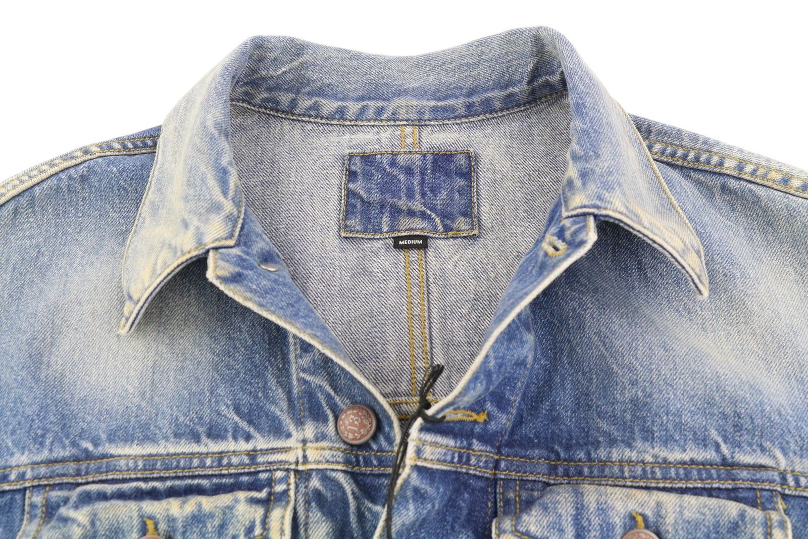 R13 CROPPED RAGLAN TRUCKER M Jasper Oversized Faded Denim 86160 Size M / US 6-8 / IT 42-44 - 4 Thumbnail