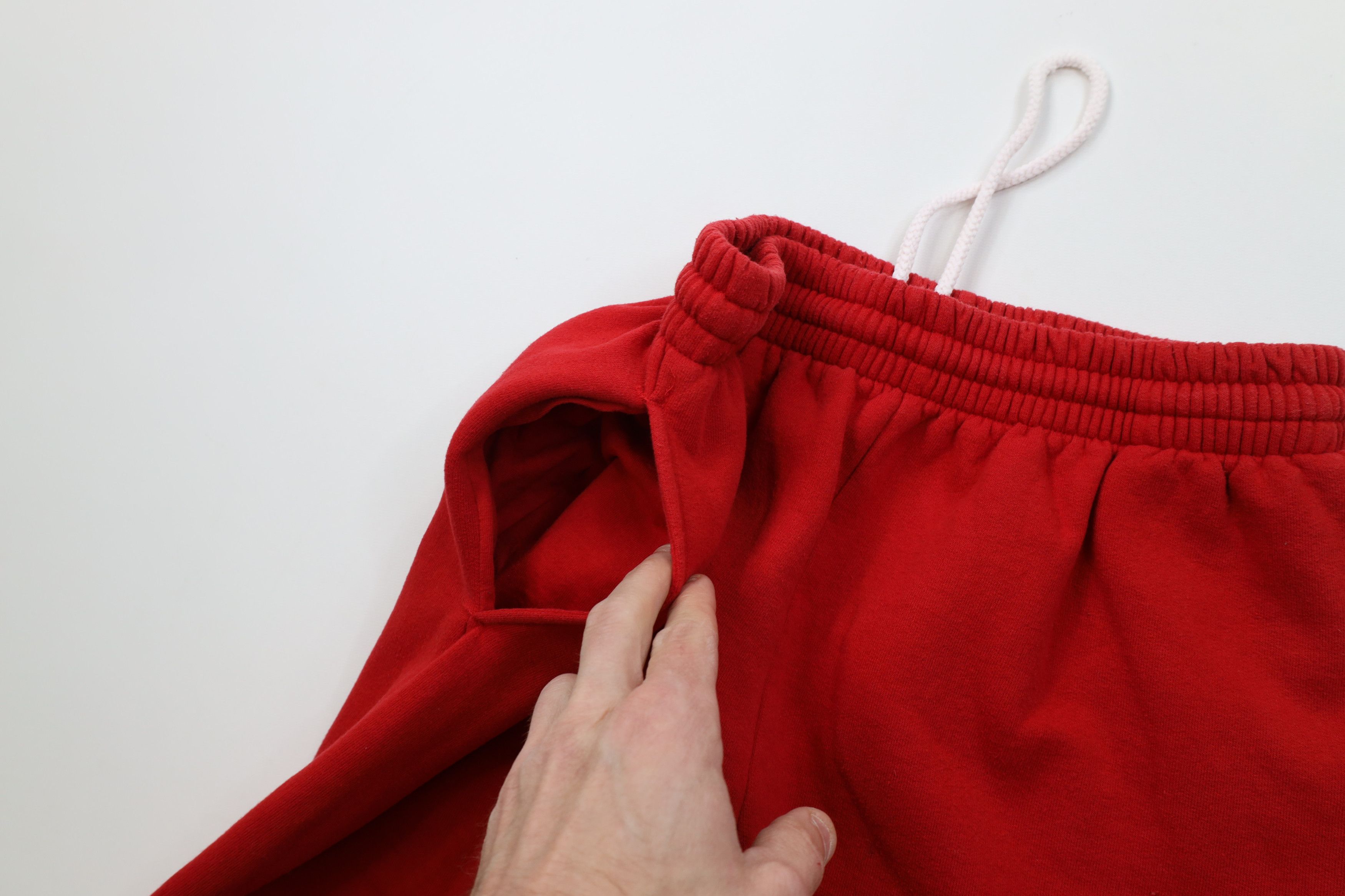 Vintage Vintage 90s Streetwear Heavy Sweatpants Joggers Pants Red Size US 34 / EU 50 - 9 Thumbnail