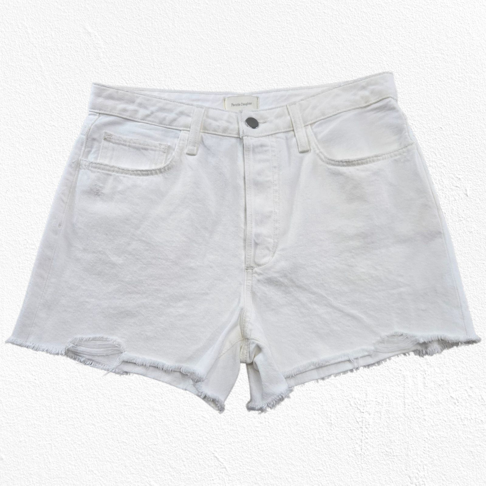 Other Favorite Daughter White High Rise Denim Shorts Size 25 Size 25" / US 0 / IT 36 - 2 Thumbnail
