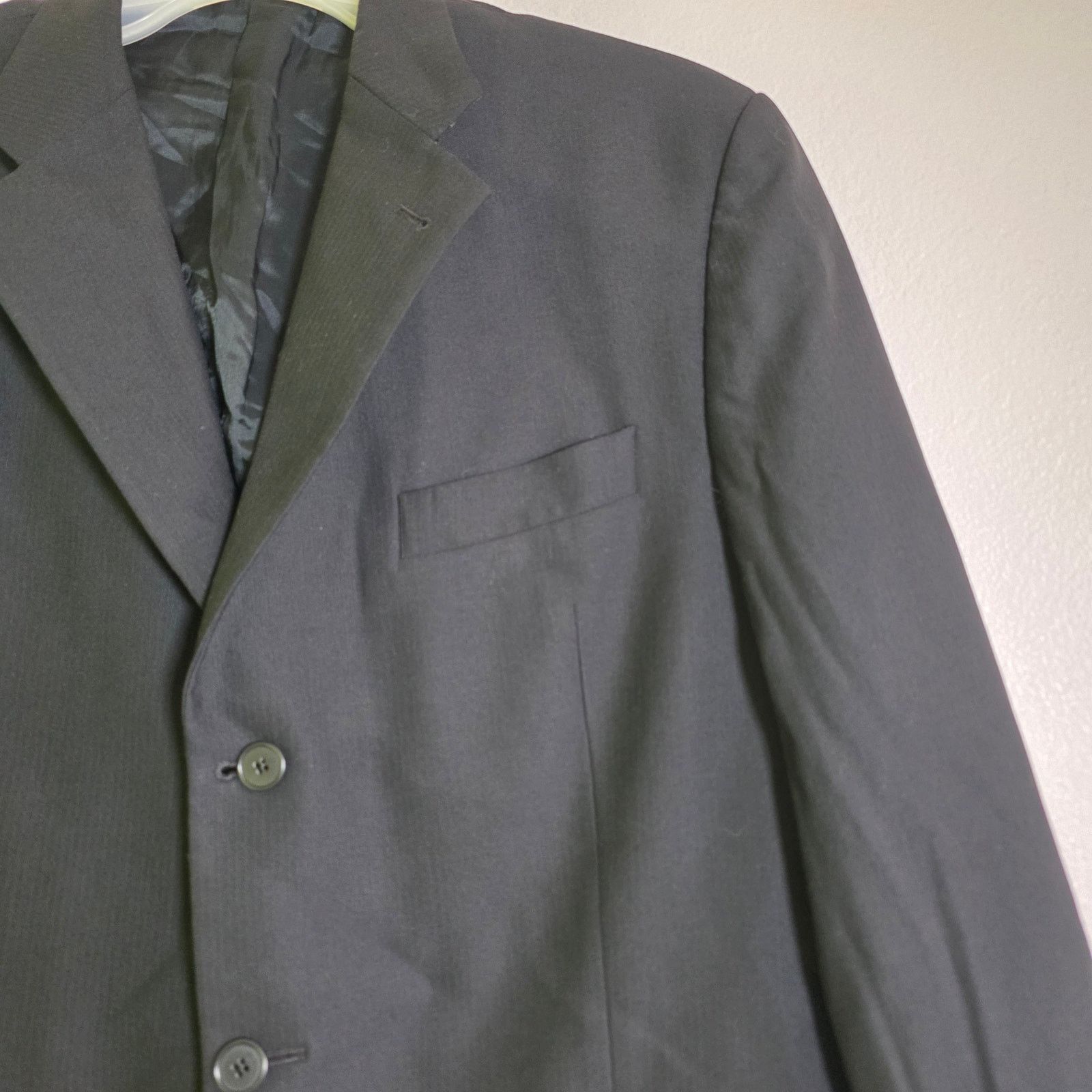Joseph Abboud Joseph Abboud Wool Blazer Super 120’s Black Mens 43R Large Size 42R - 3 Thumbnail