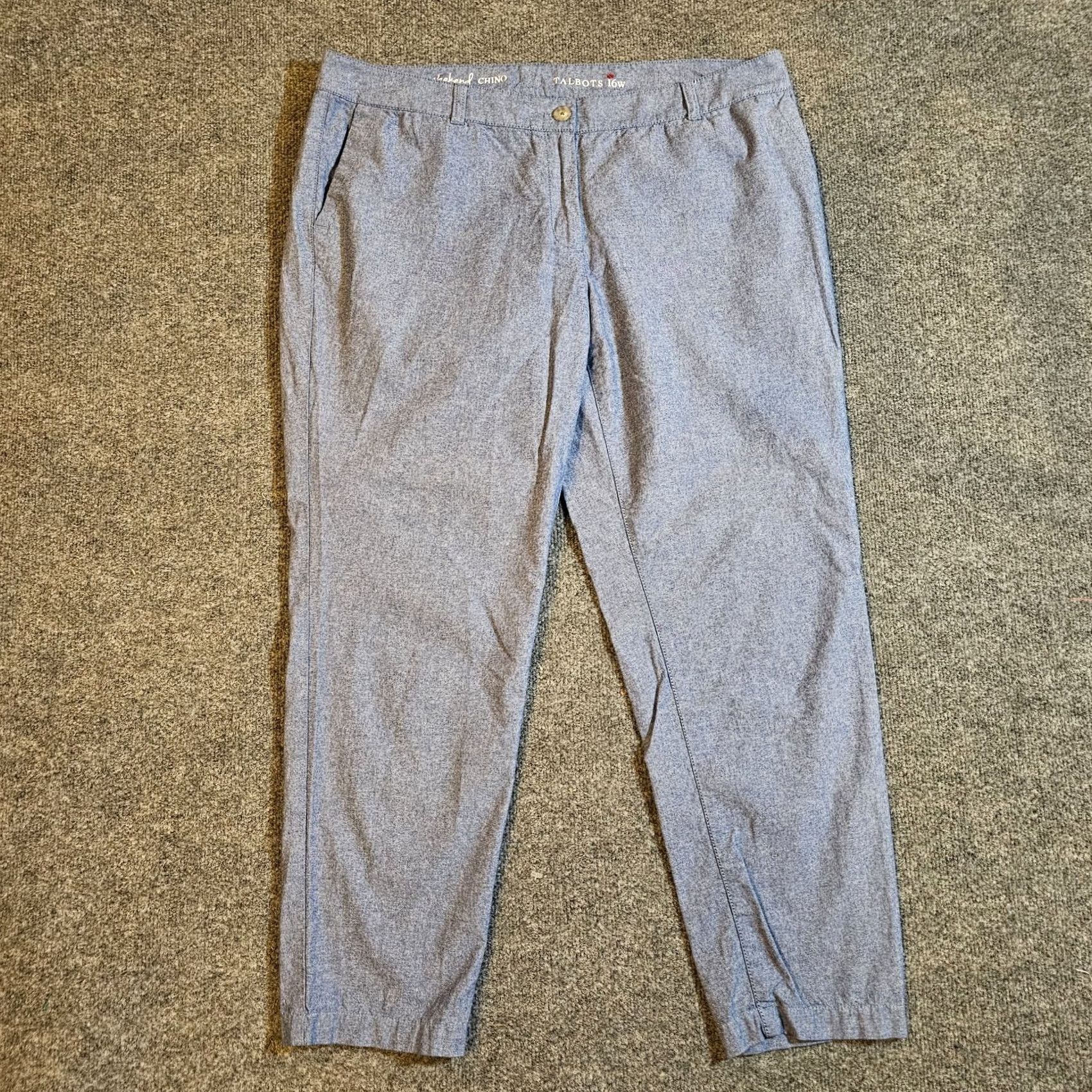 Talbots Talbots Pants Womens 16 Blue Chino Mid Rise Tapered Casual Basic Minimalist Pants Chino Womens 16 Blue Mid Rise Tapered Casual Mens? Size 38" / US 16 / IT 52 - 2 Thumbnail