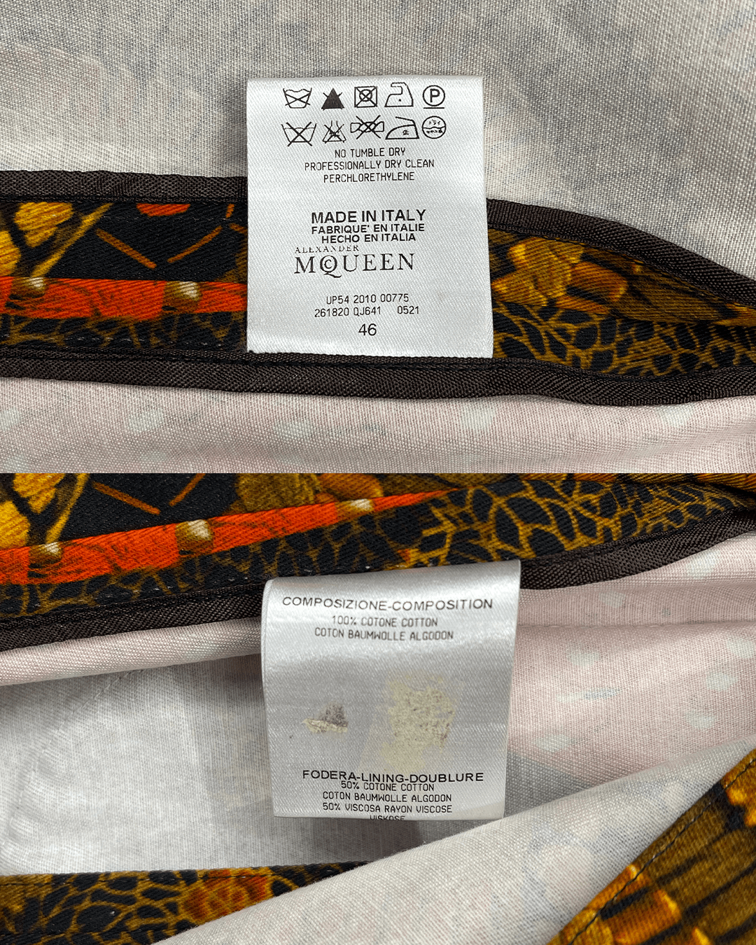 Alexander McQueen Alexander McQueen SS11 Printed Cotton Blazer Size 46S - 10 Thumbnail
