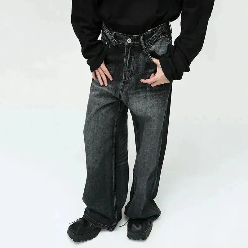 Japanese Brand Streetwear Straight Tube Wide Leg y2k Jeans Pants Size US 30 / EU 46 - 5 Thumbnail
