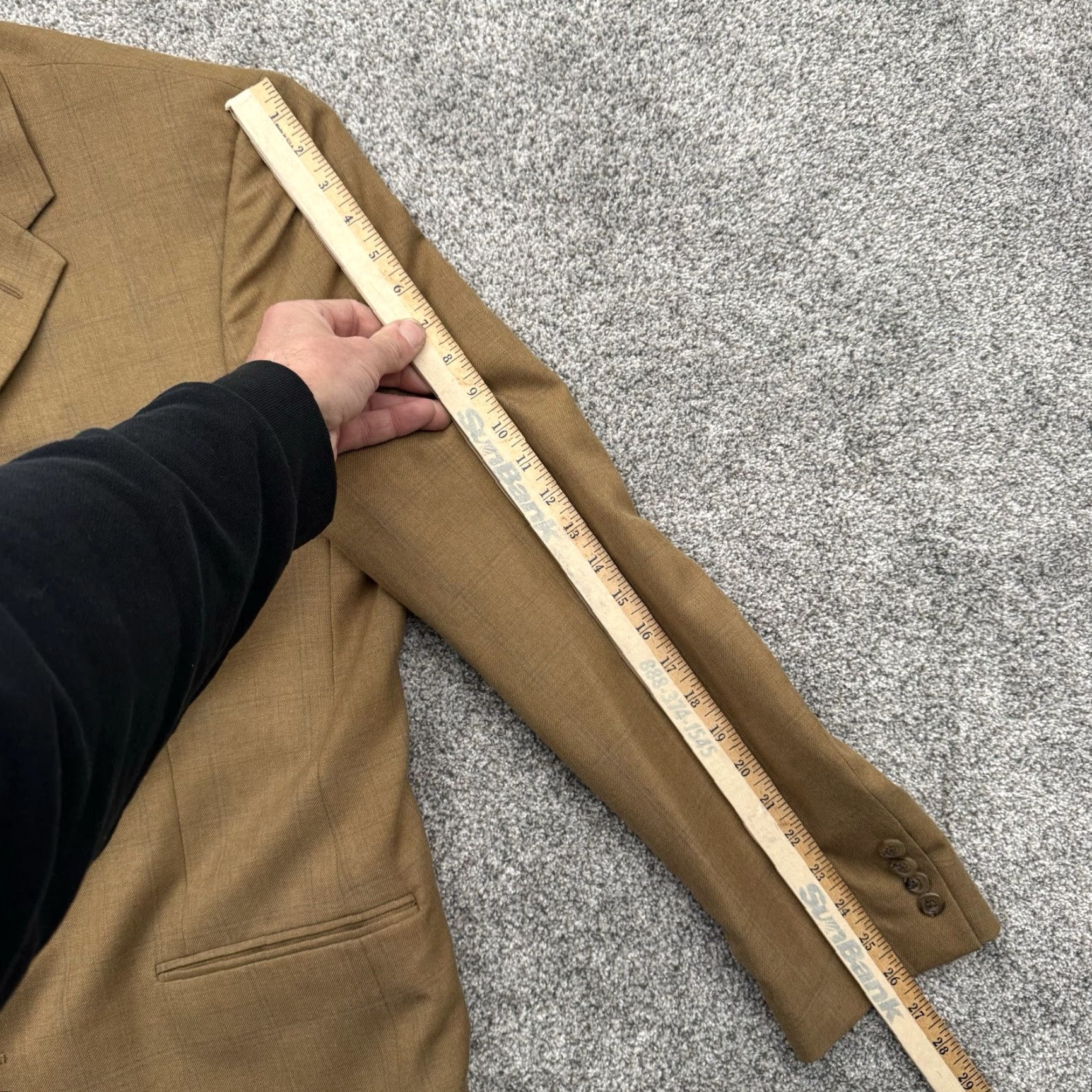 Vintage VINTAGE Axcess Suit Coat Mens 44L Blazer Single-Breasted Notch 3-Button 42 Chest Brown Formal Size 44R - 7 Thumbnail